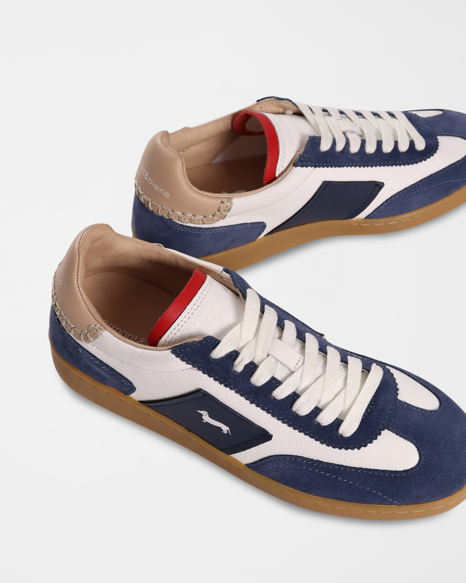 Suede and leather sneakers, Blue, large image number 3