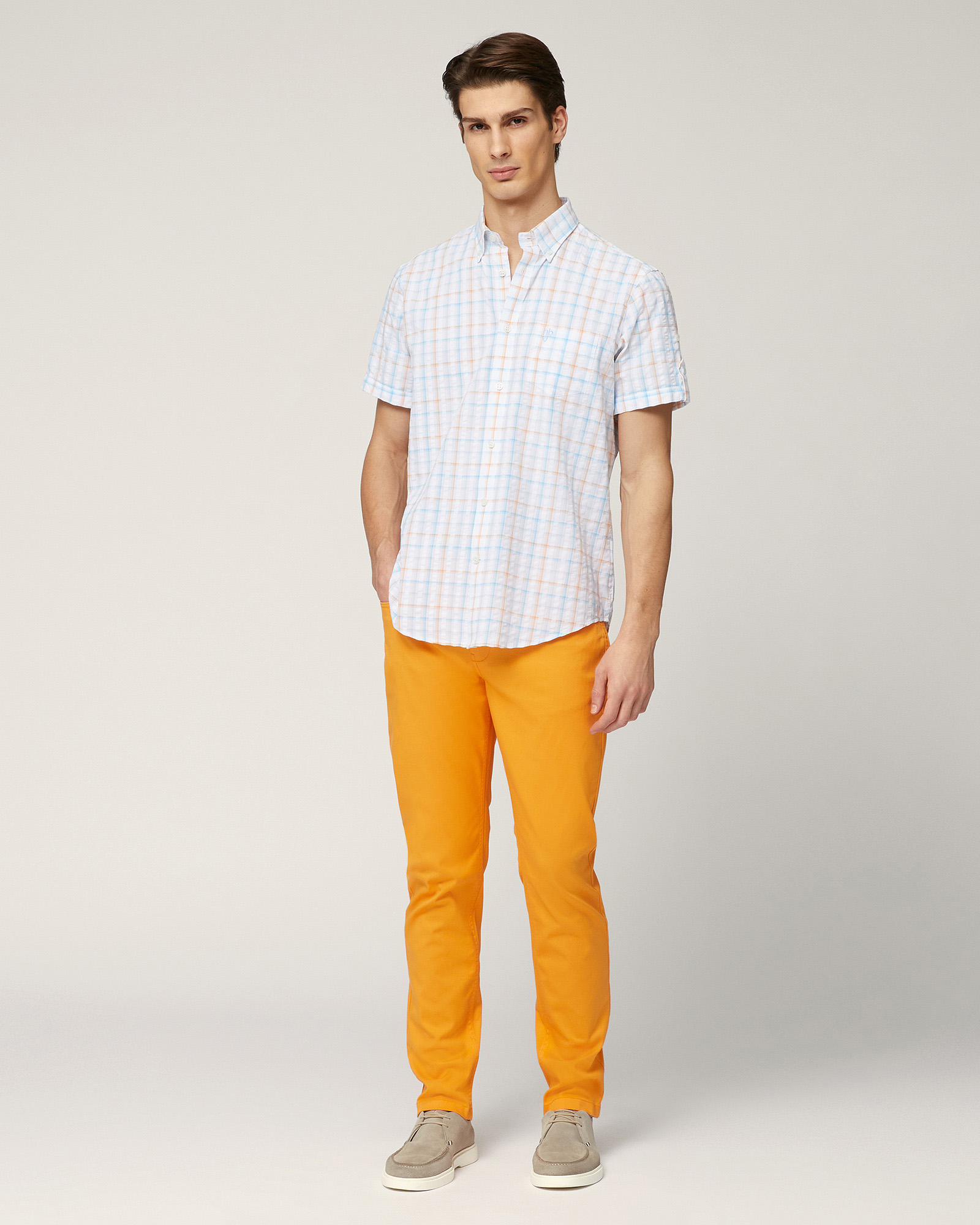 Pantaloni Cinque Tasche Twill, Arancio, large image number 3