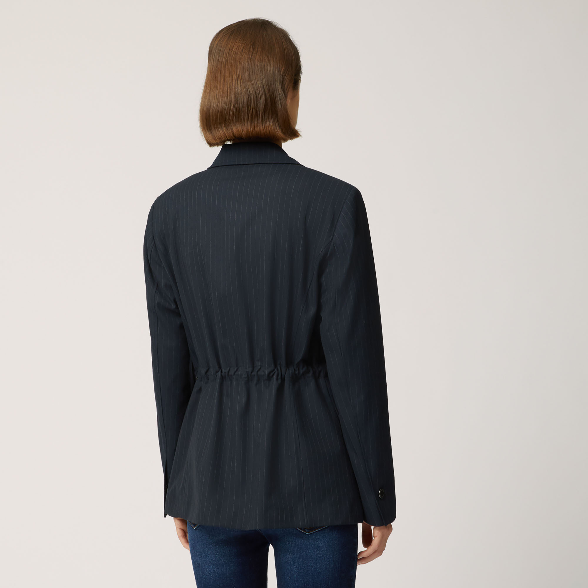 Giacca In Stile Cardigan Con Coulisse, Blu Navy, large image number 1