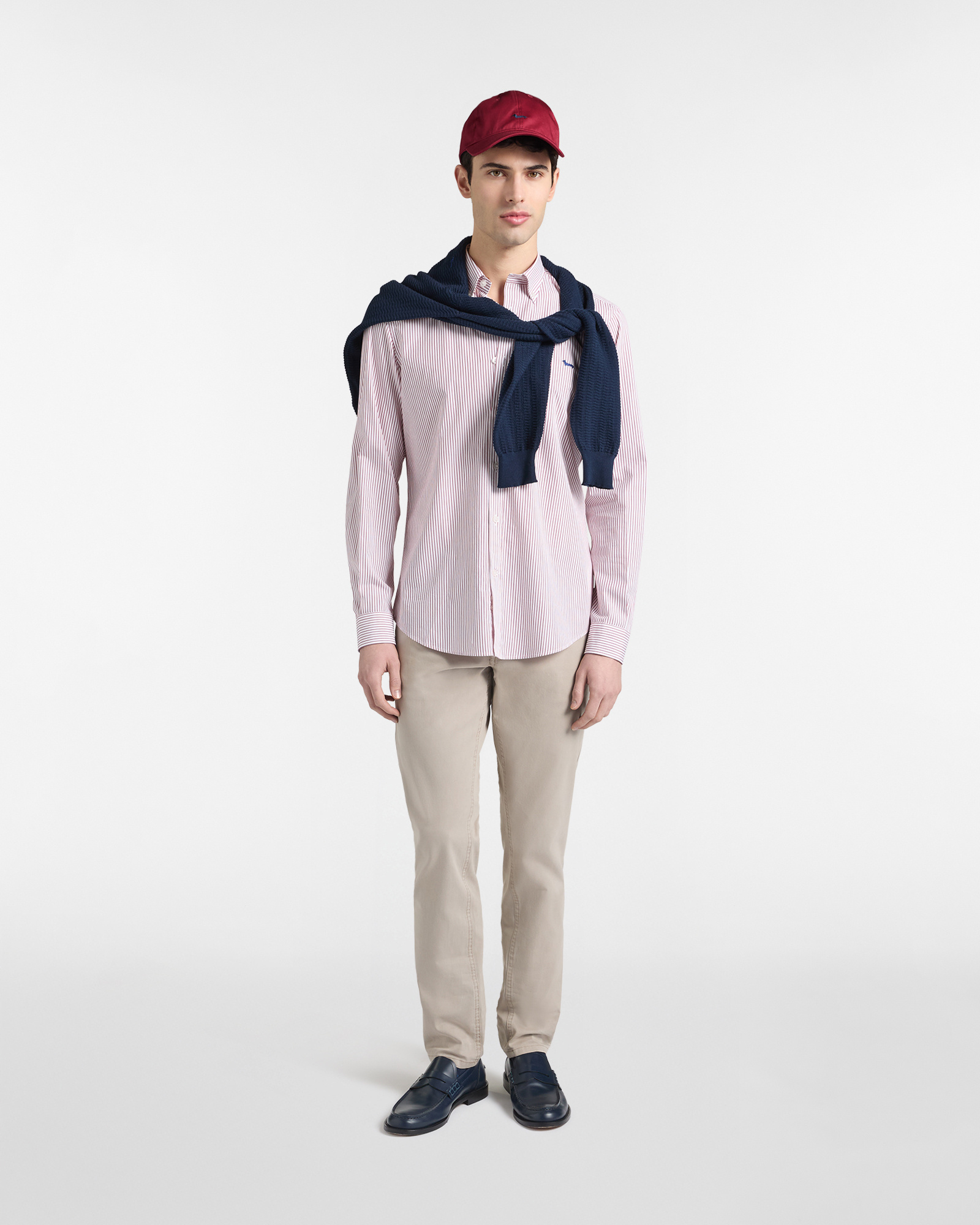 Narrow-fit striped shirt, Red, large image number 3