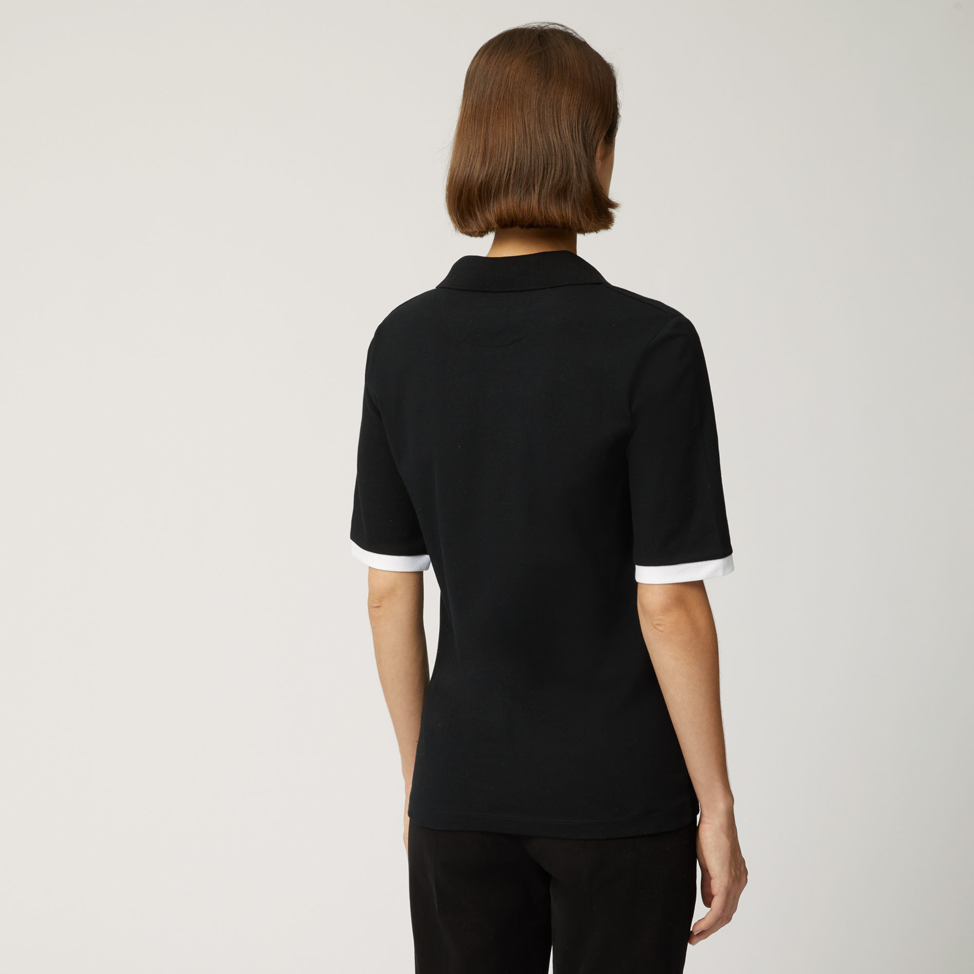 Polo Shirt With Contrasting Details, Black, large image number 1