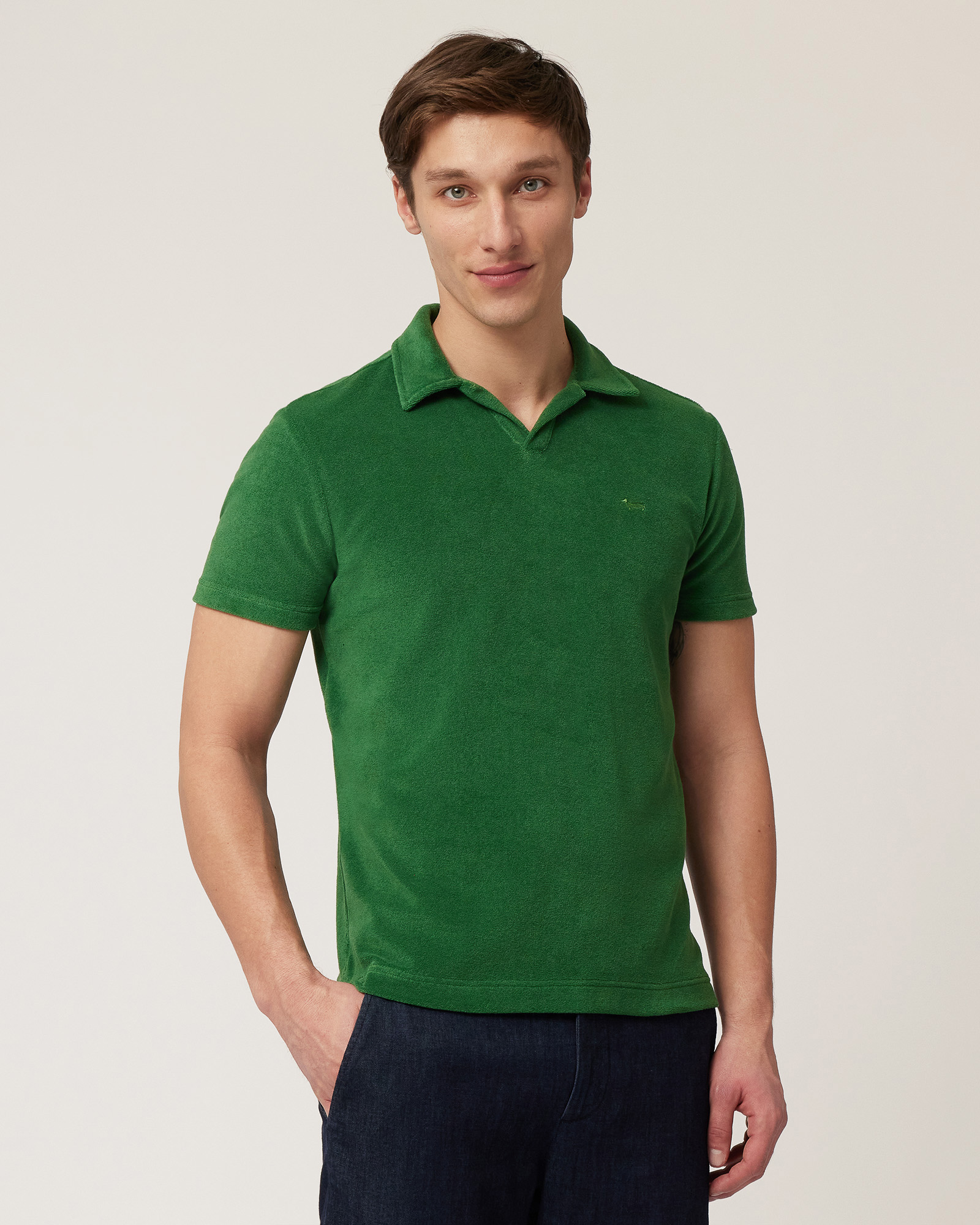 Terry Cotton Polo, Meadow Green, large