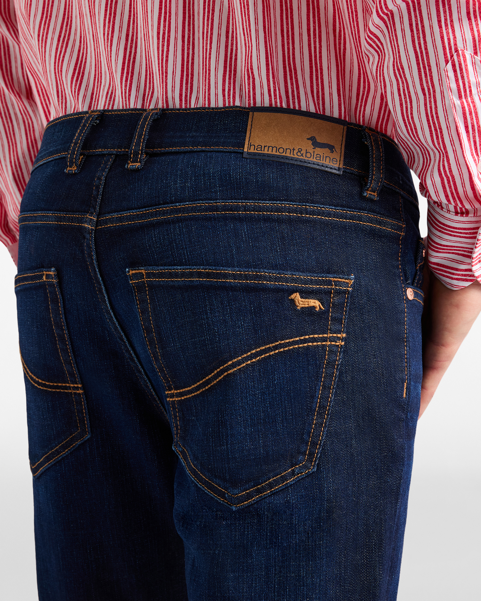  Harmont&blaine Harmont&blaine - Denim Para Hombre, Corte Ajustado Y Cinco Bolsillos, Hombre, Azul Vaquero, Tamaño: 32 