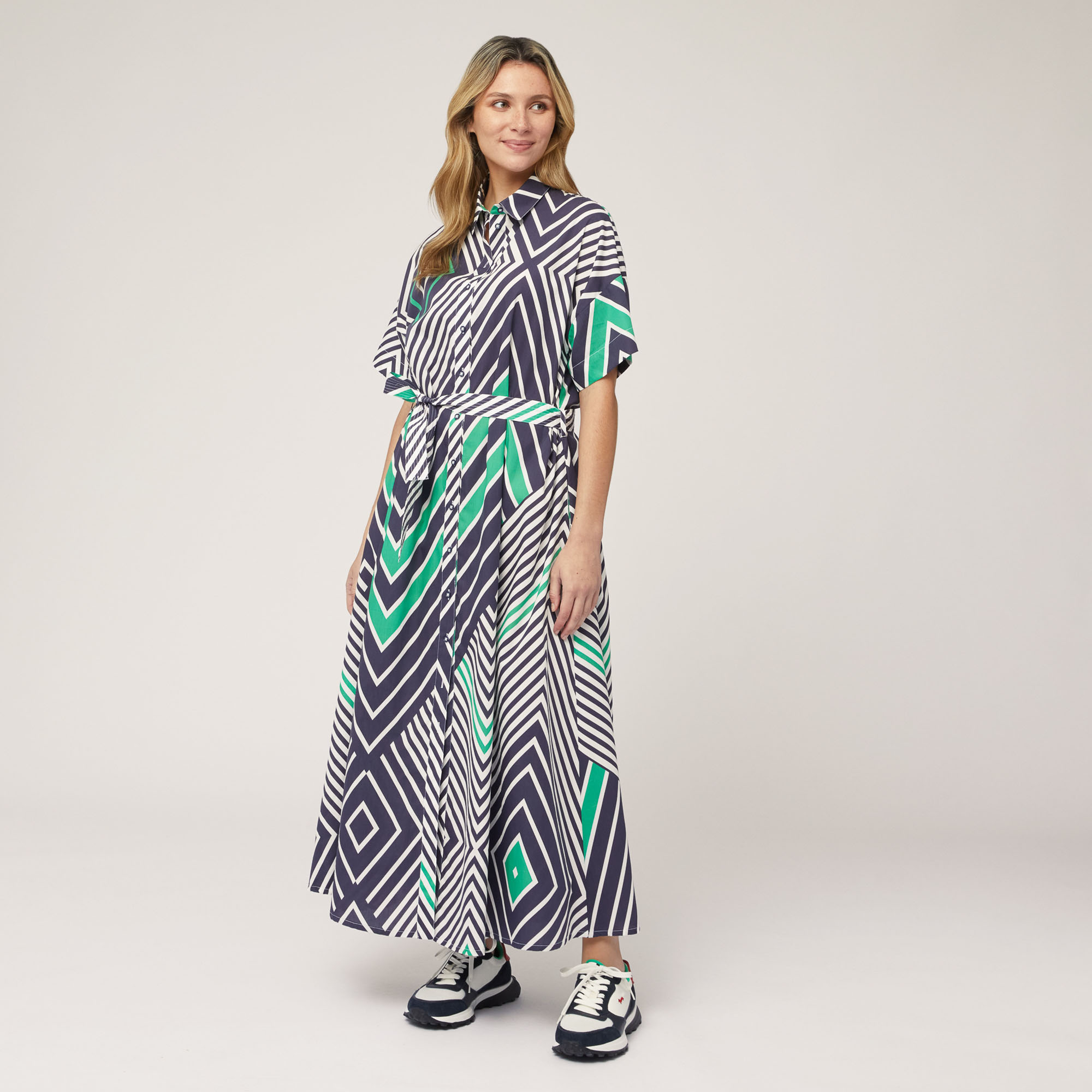 Long Printed Cotton Dress