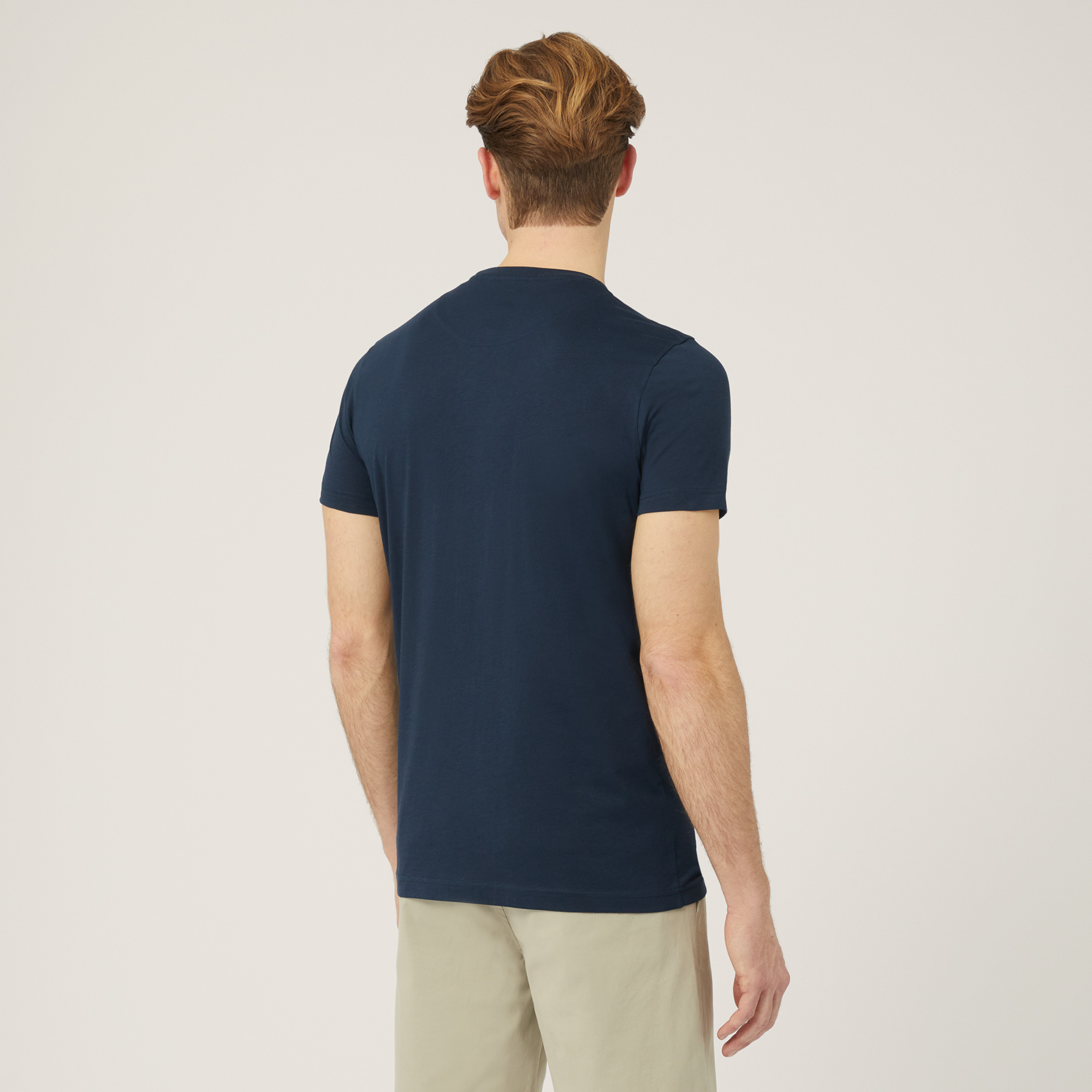 T-Shirt Monogramma A Contrasto, Light Blue, large image number 1