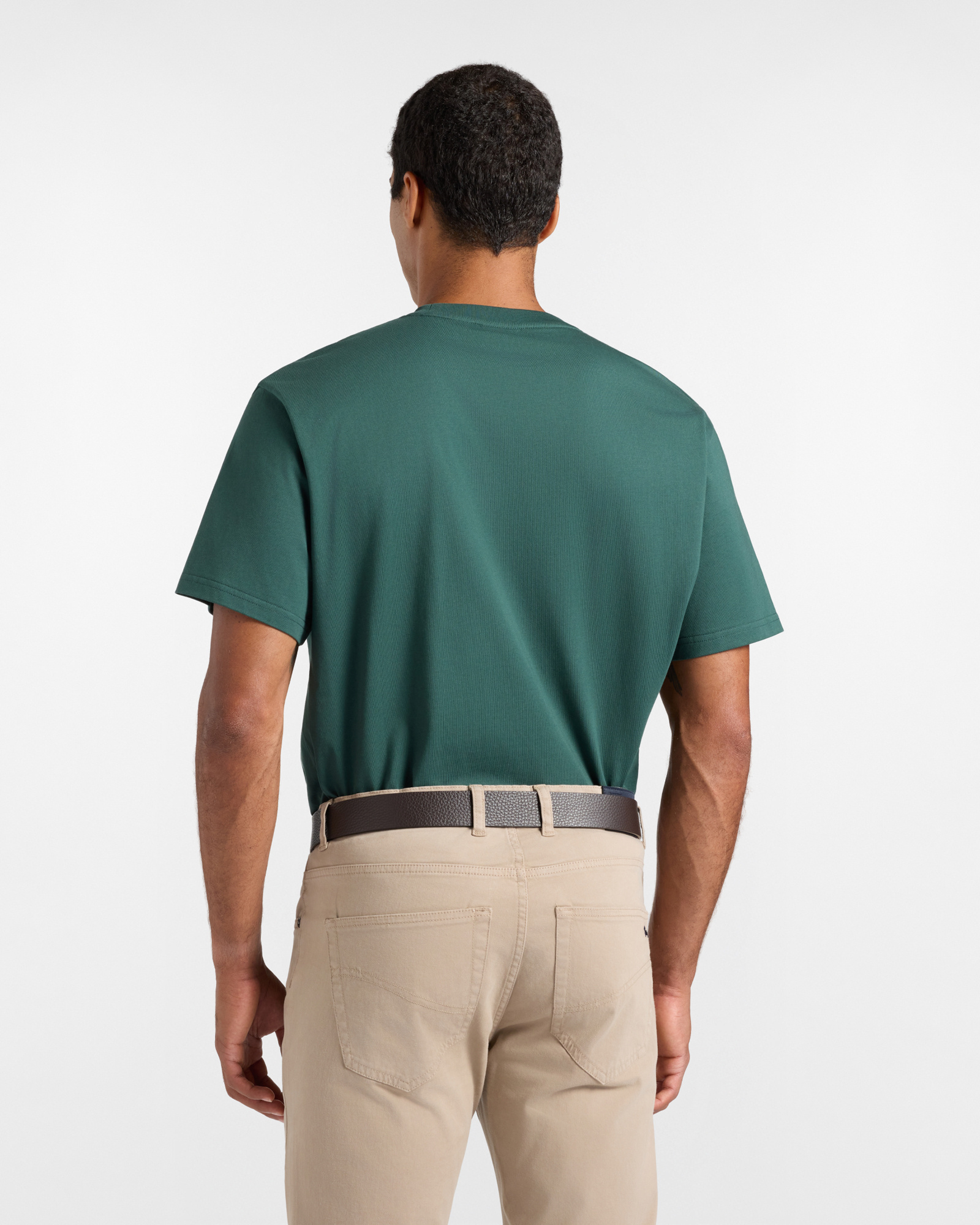Men's relaxed-fit T-shirt in 100% pure cotton, BOTTLE GREEN, large image number 1