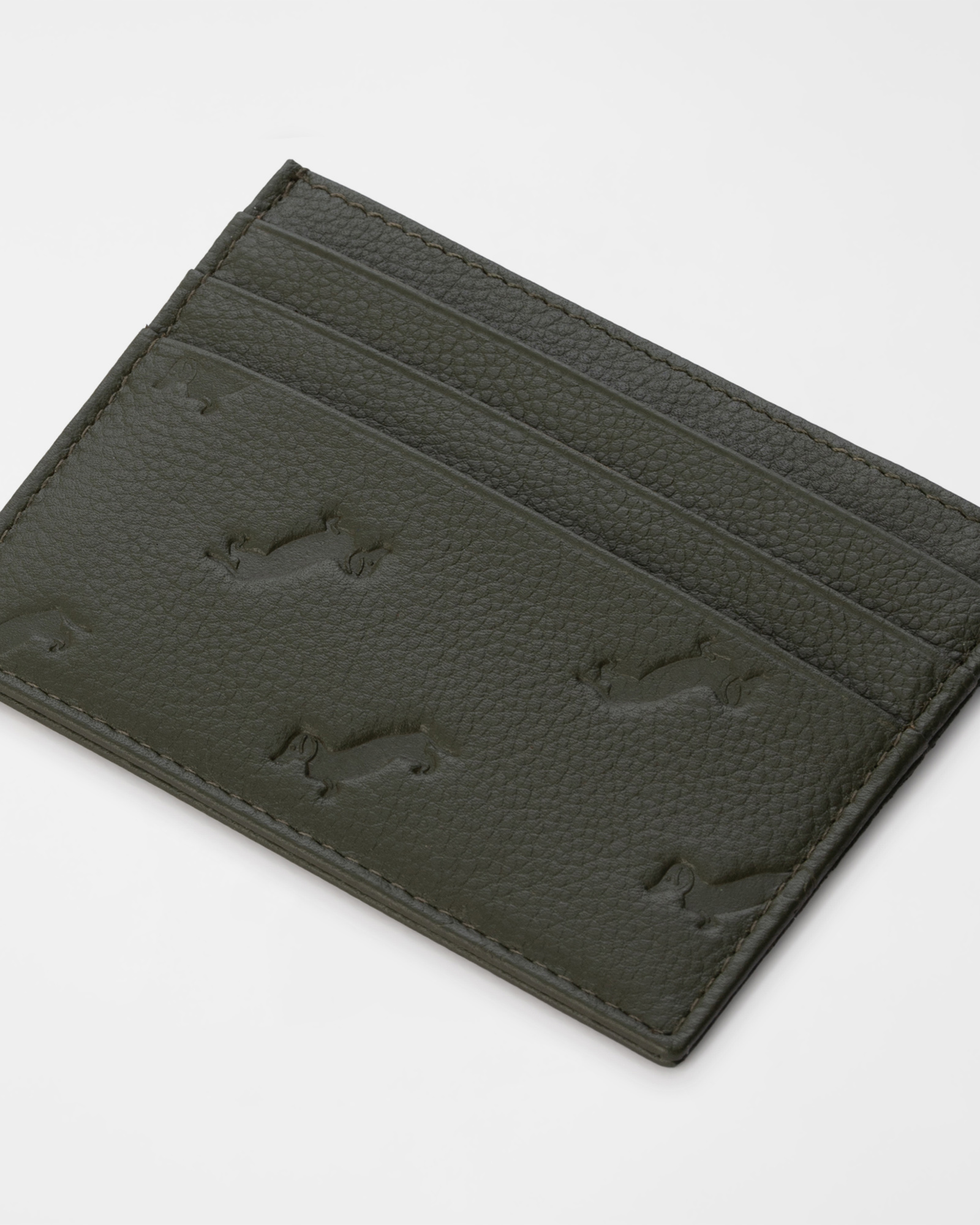 Men&rsquo;s Genuine Leather Card Holder with All-Over Dachshund Design, BROWN, large