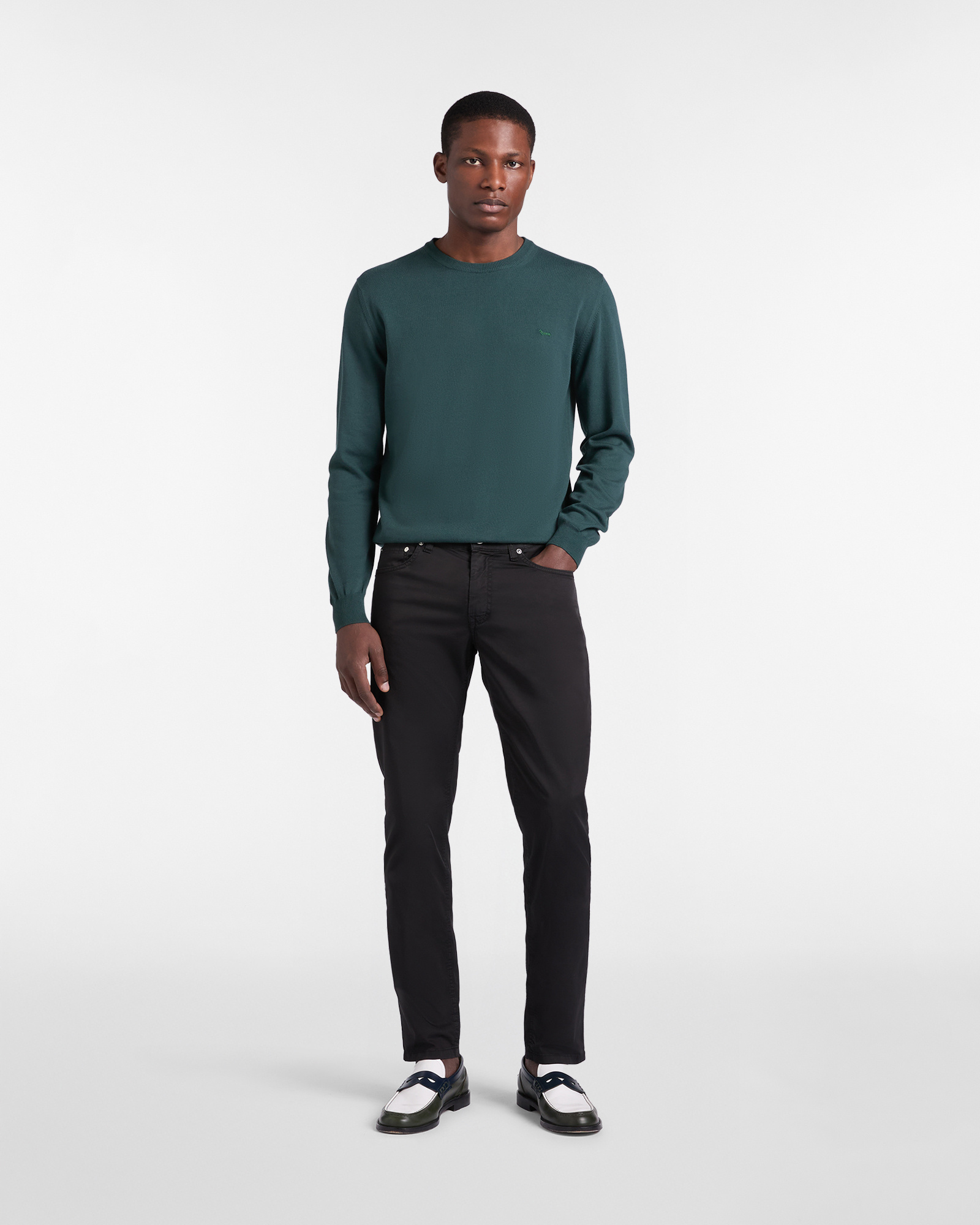 Narrow-fit five-pocket trousers, Black, large image number 3