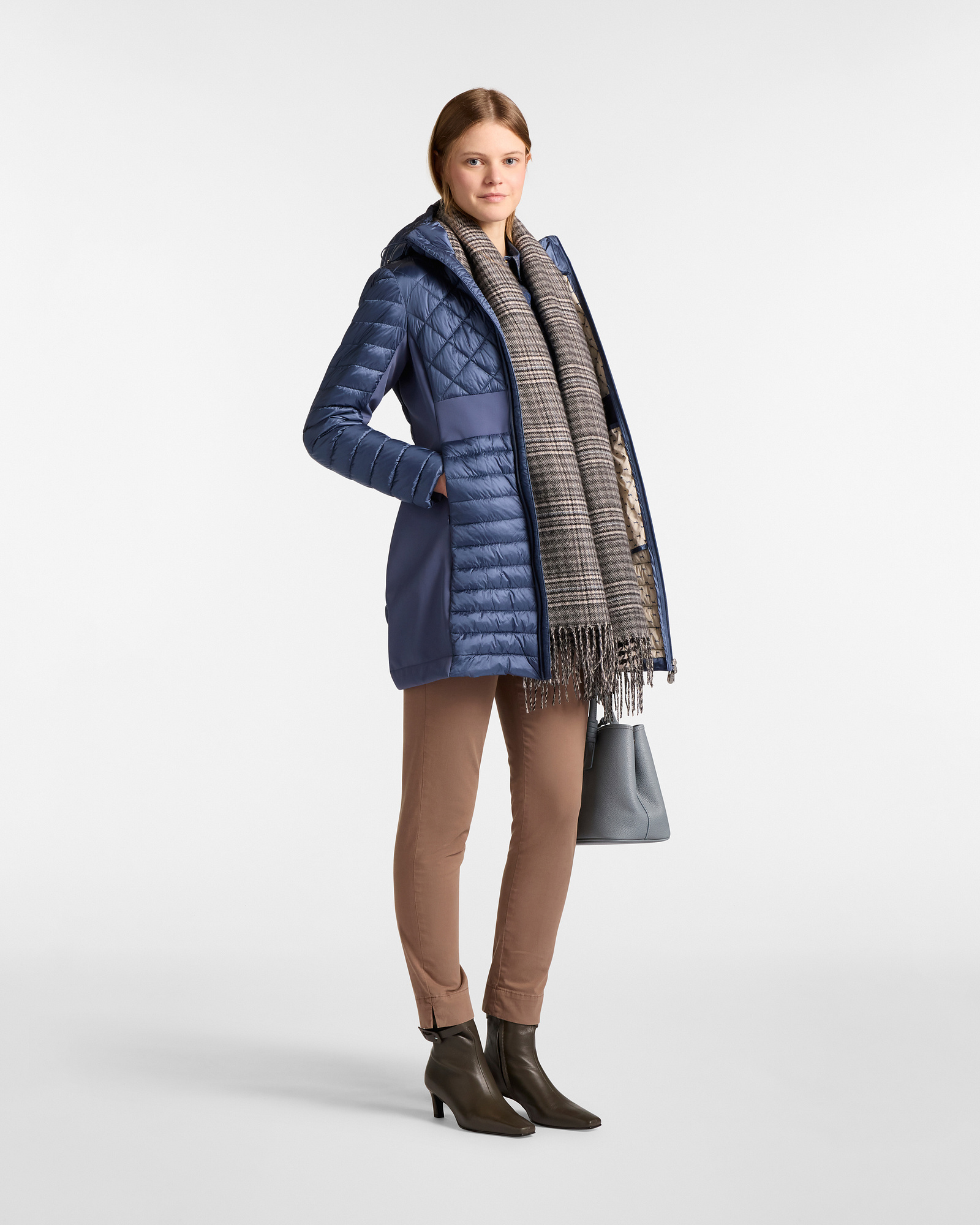 Hooded Down Jacket, Dark Lavander, large image number 3