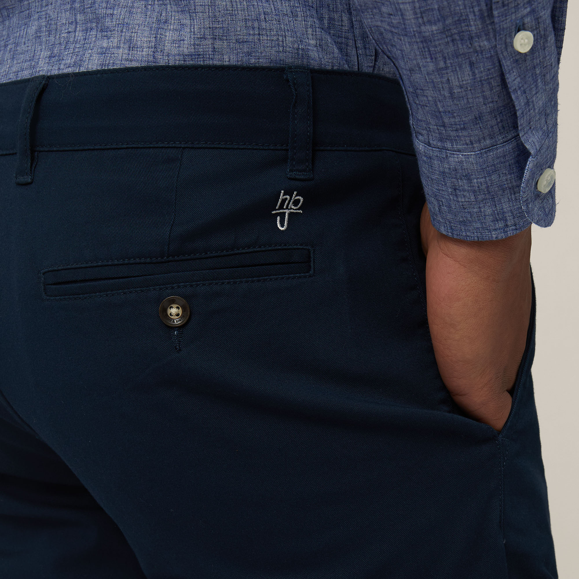 Twill Chino Shorts, Dark Blue, large image number 2