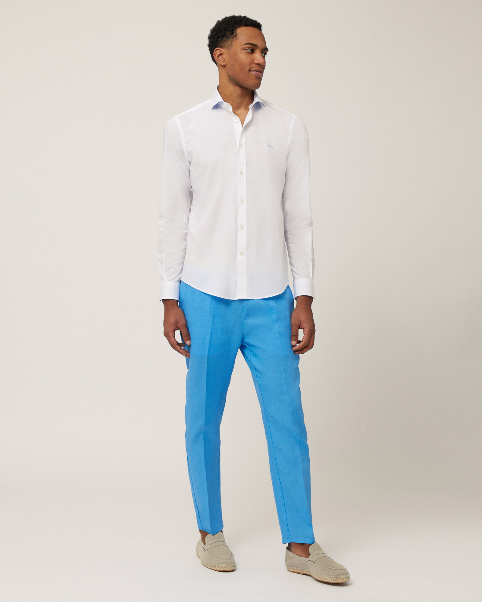Stretch Cotton Shirt, White, large image number 3