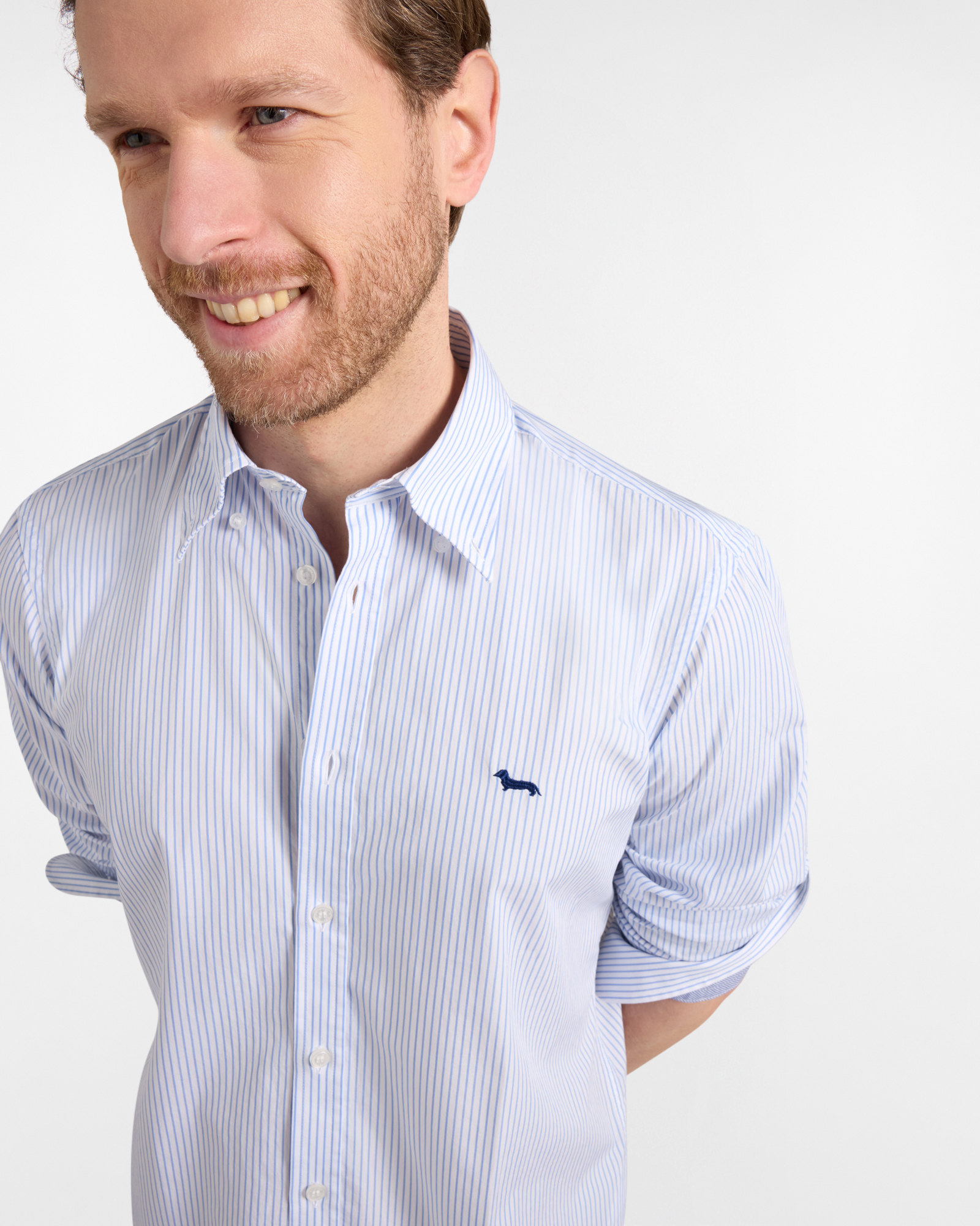 Regular-fit micro-check shirt, Blue, large image number 1