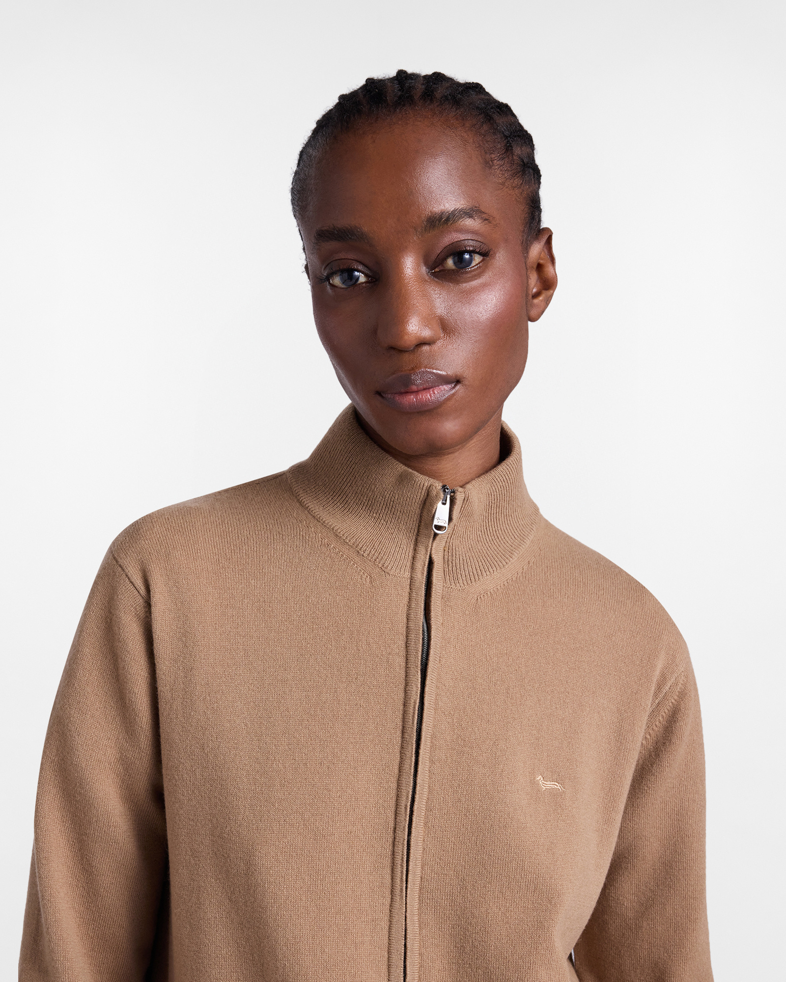 Maglione Full Zip in Lana e Cashmere "Cortina a Colori", Beige, large image number 2