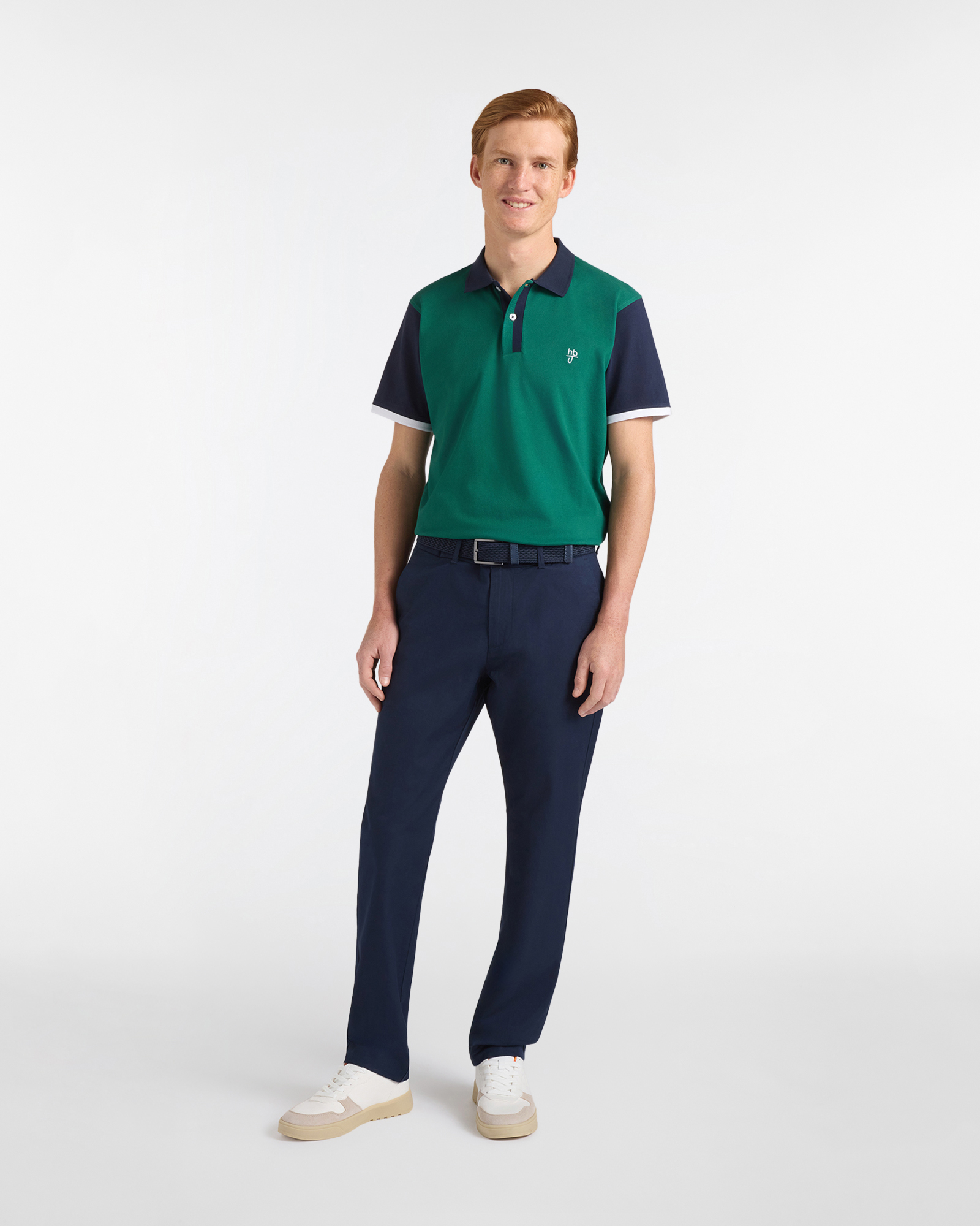 Chino Uomo in Cotone e Lino Regular Fit, Blu scuro, large image number 3