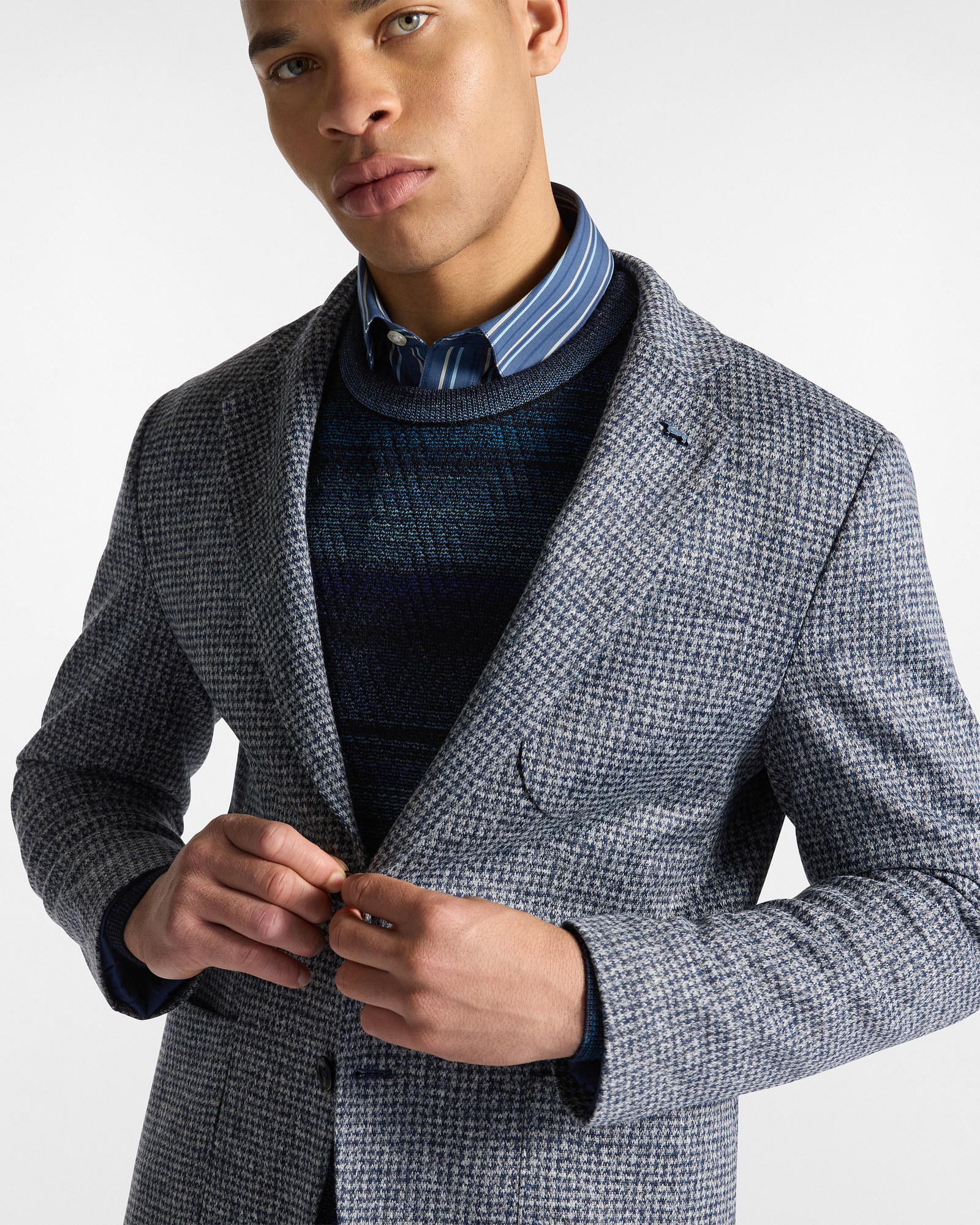 Cardigan Jacket with Colorful Craftsmanship Capsule, Navy Blue, large image number 2