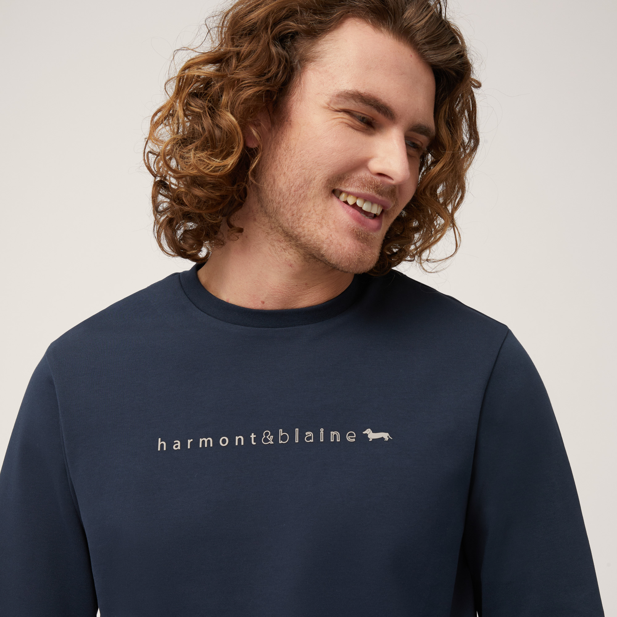 Sweatshirt mit Rundhalsausschnitt und 3D-Logoaufdruck, Blau, large image number 2