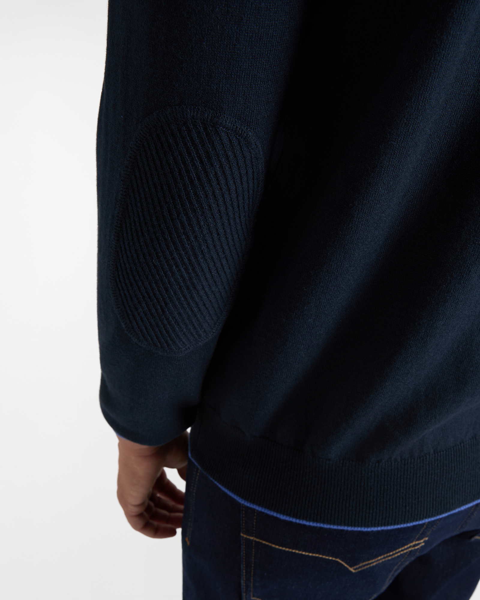 Maglia Girocollo HBJ Uomo in misto lana e cashmere, BLU SCURO, large