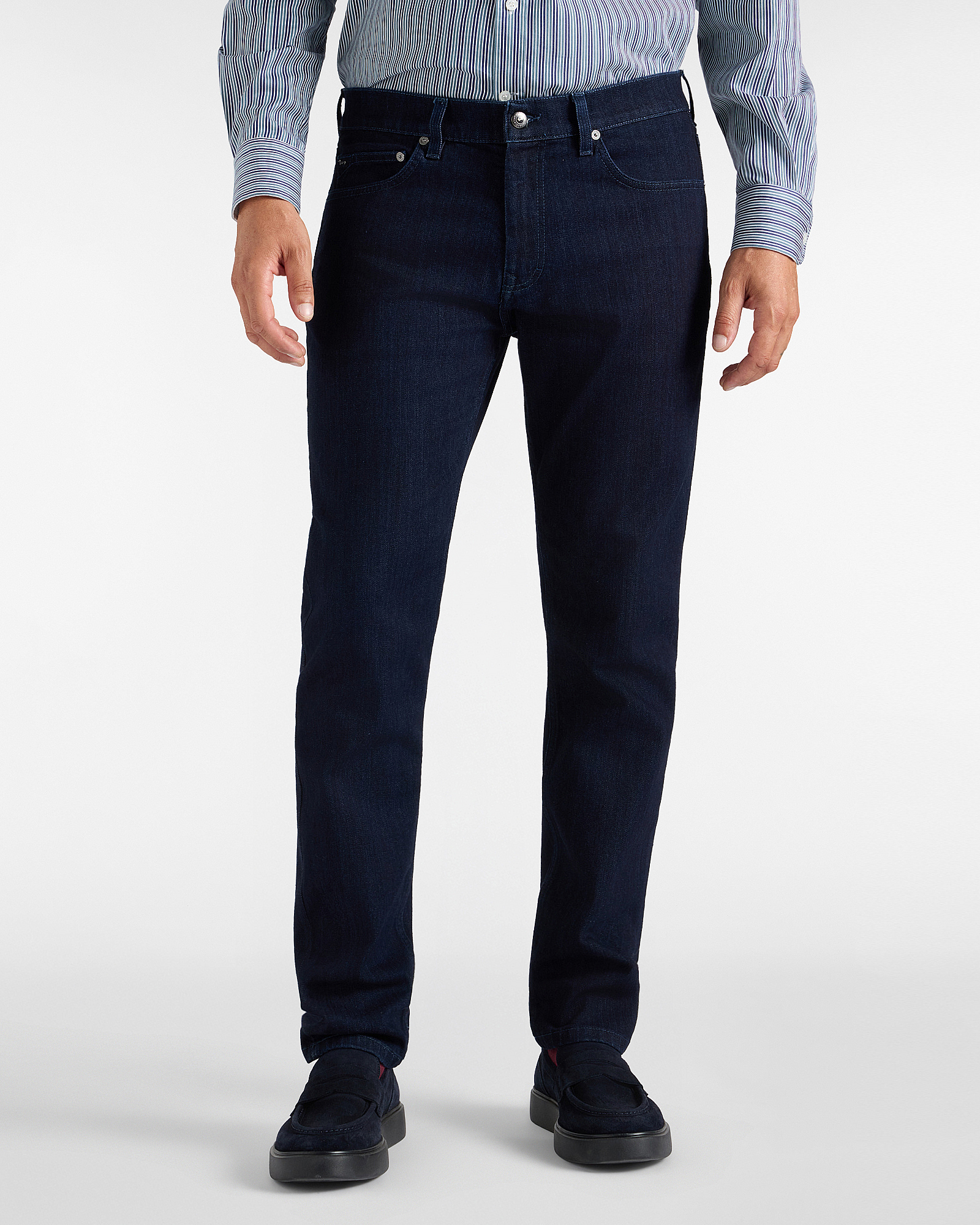 Men&rsquo;s Narrow 5-Pocket Jeans in Dark Blue Denim