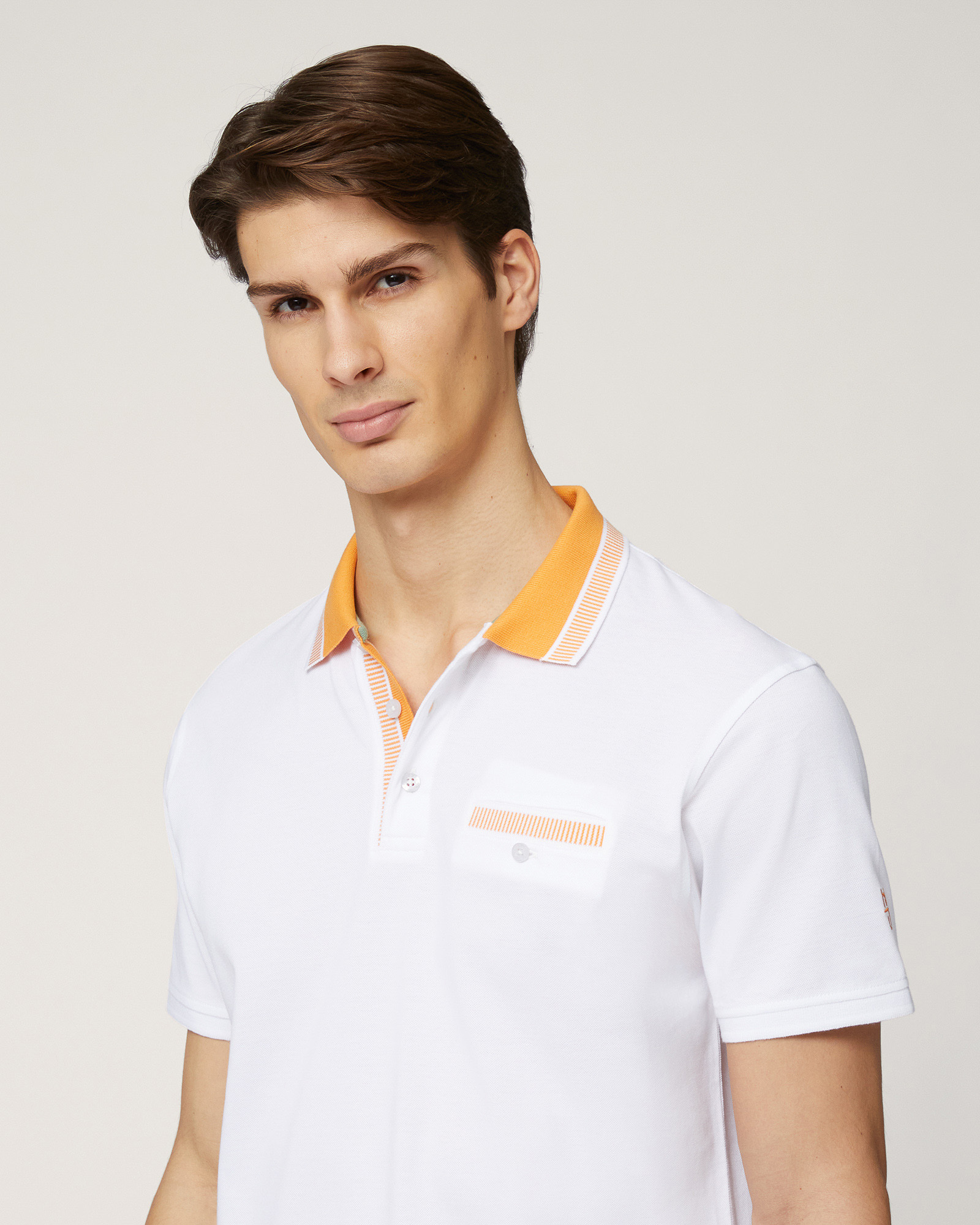 Polo with Contrasting Details, White, large image number 2