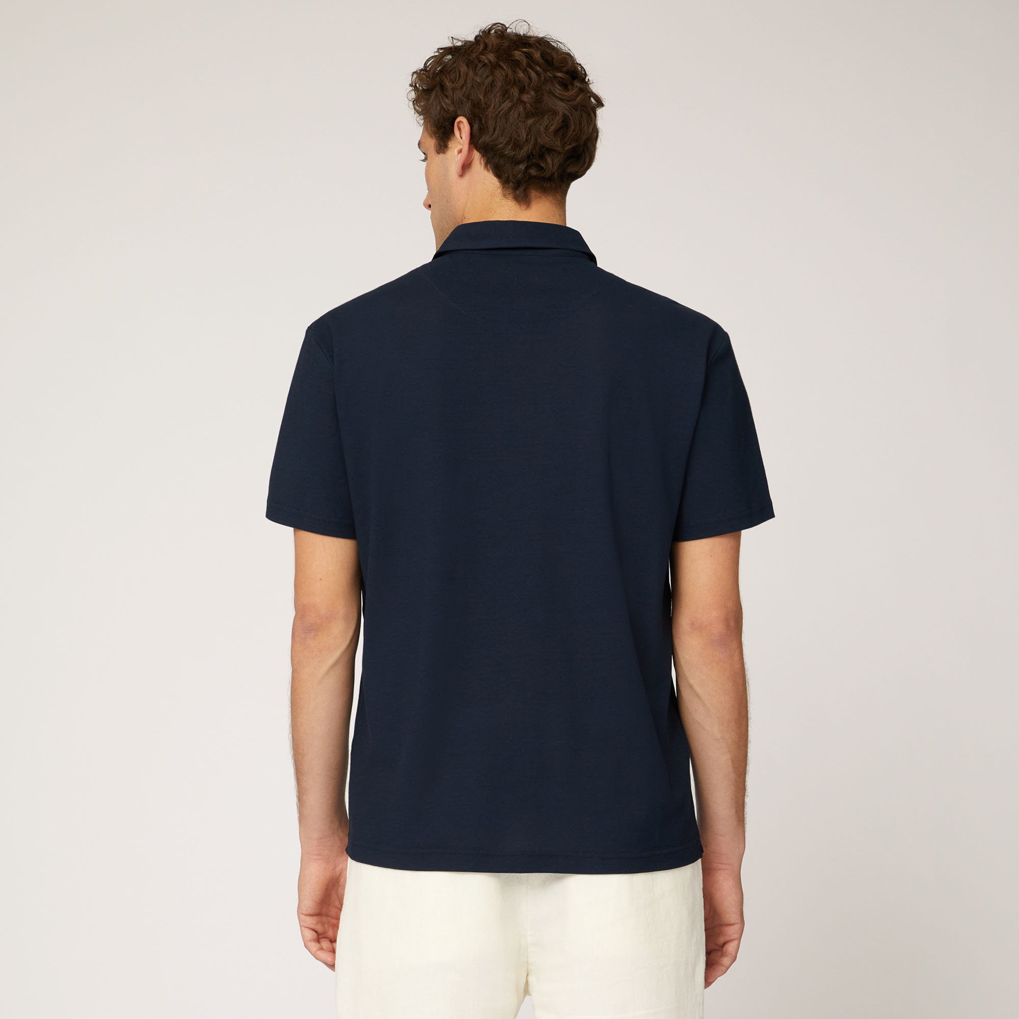 Polo In Jersey Di Cotone, Blu Navy, large image number 1