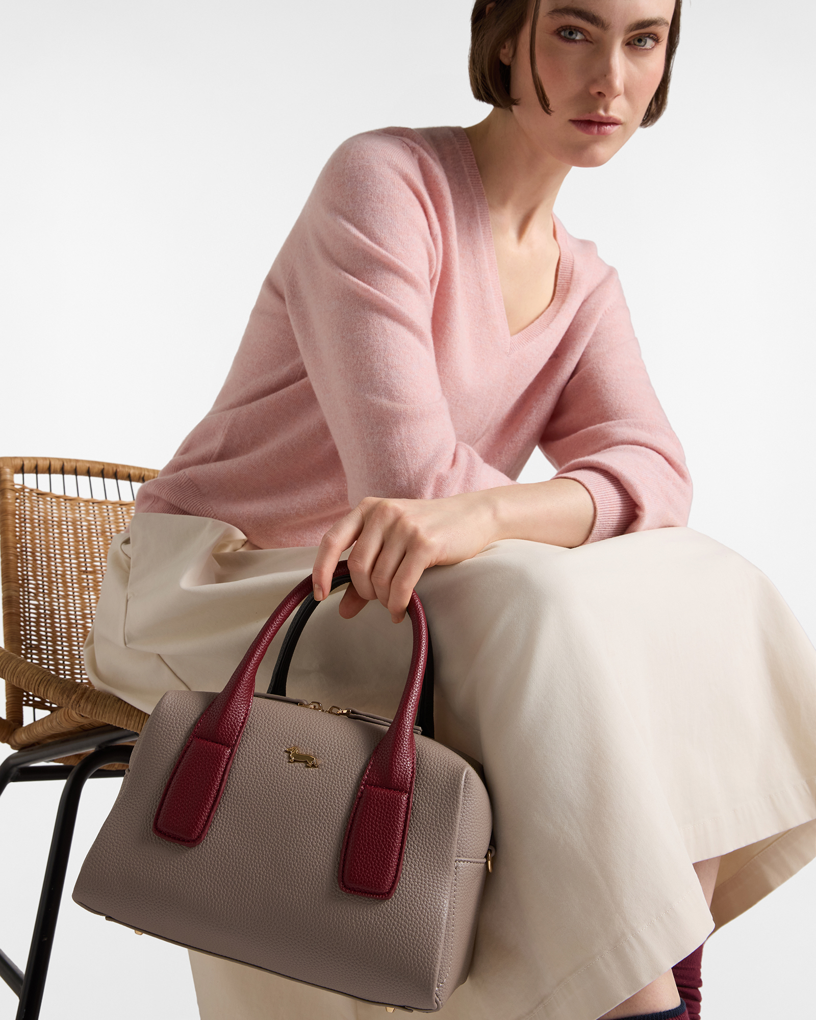 Women&rsquo;s small brown bowling bag