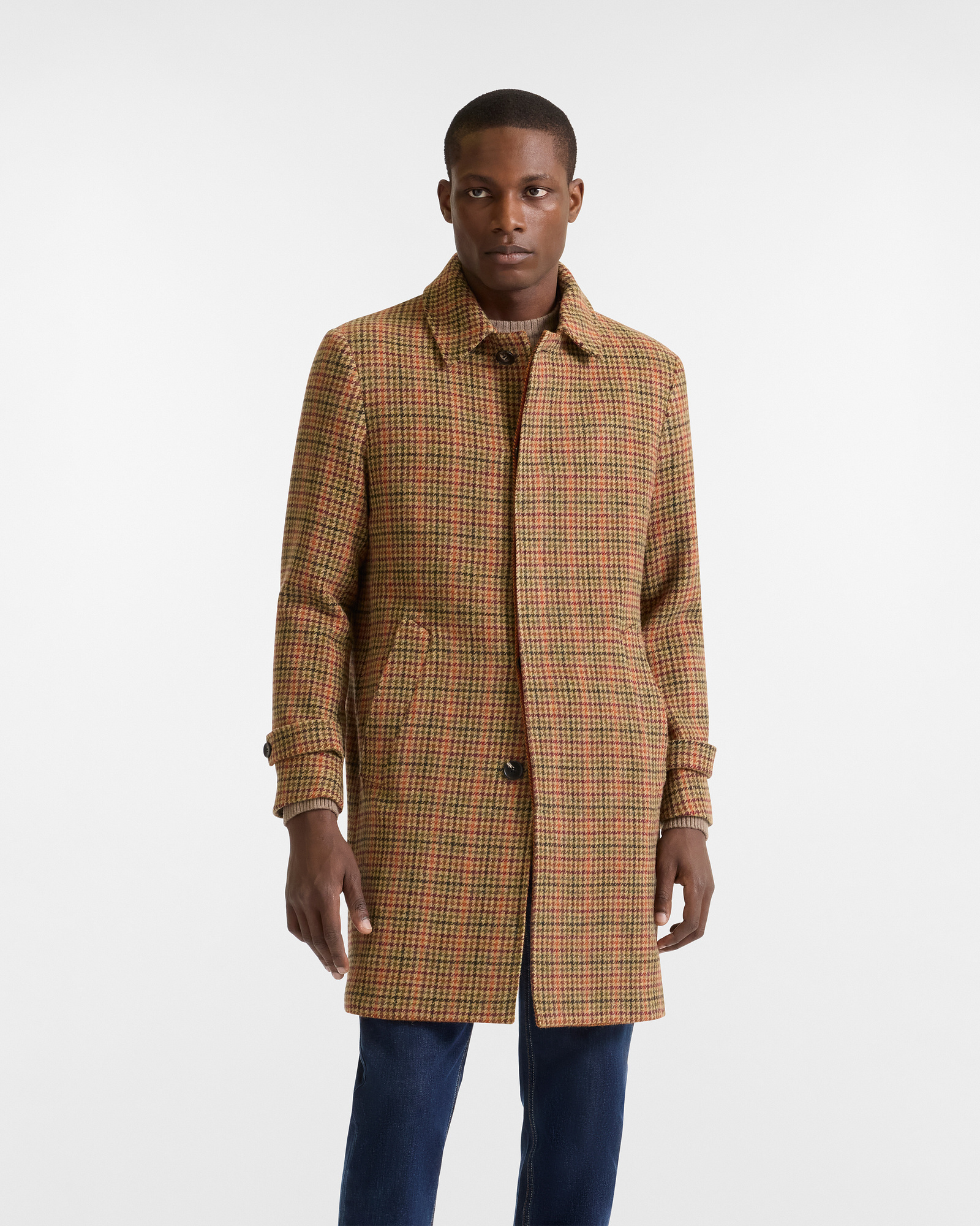 Houndstooth Coat Capsule Craftsmanship in Color, Brown/Red, large image number 0