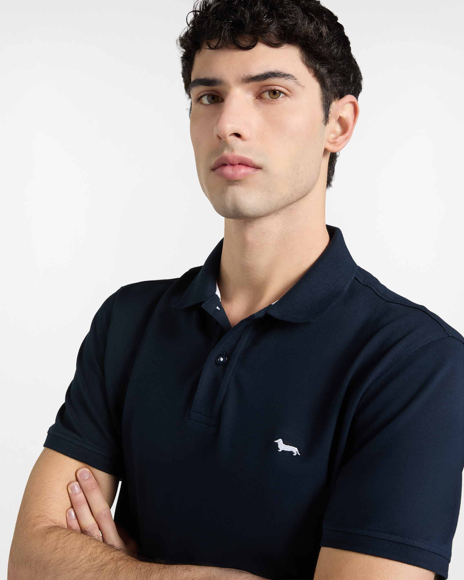 Basic stretch piqu&eacute; polo shirt, Blue, large image number 2