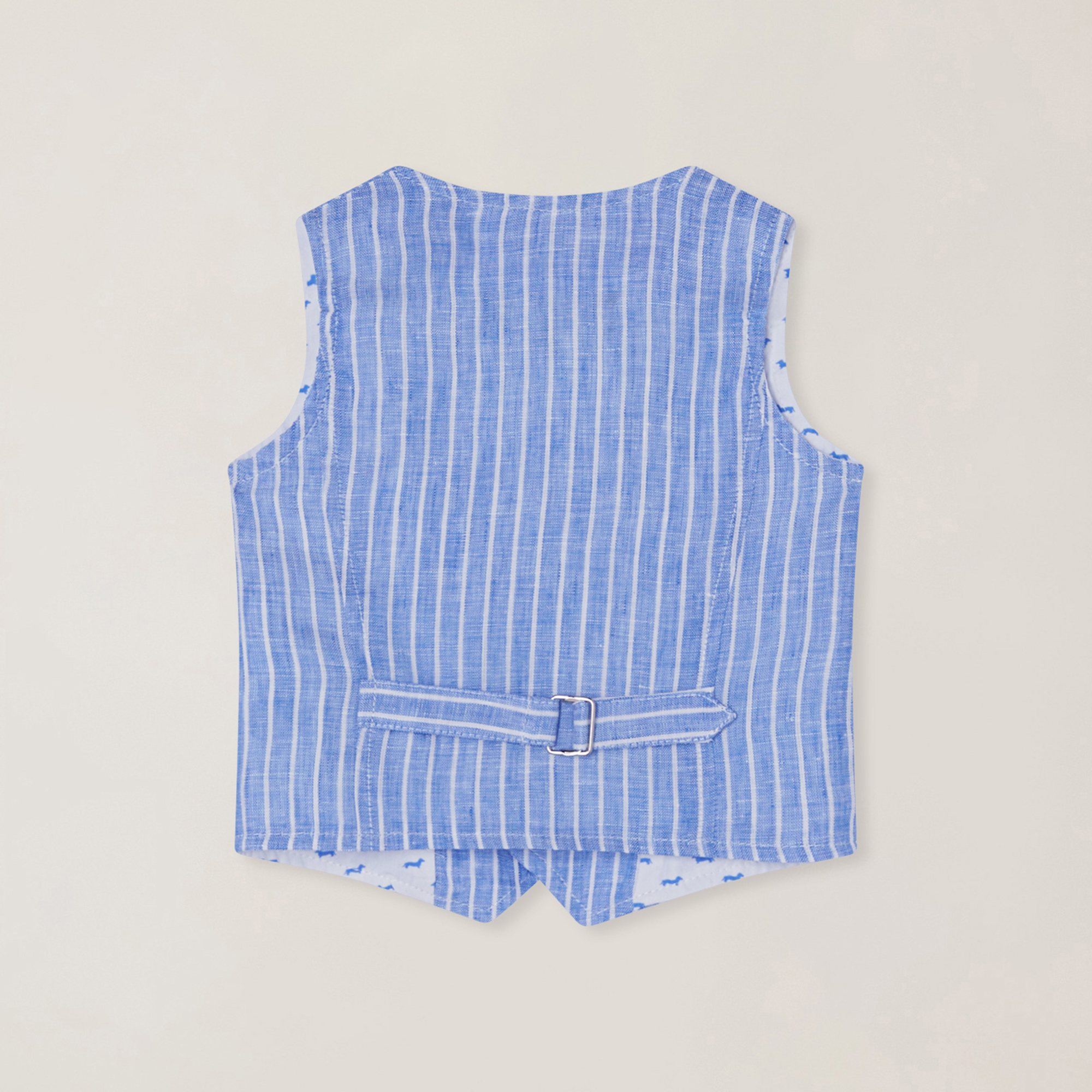 Striped linen gilet, Light Blue, large image number 1