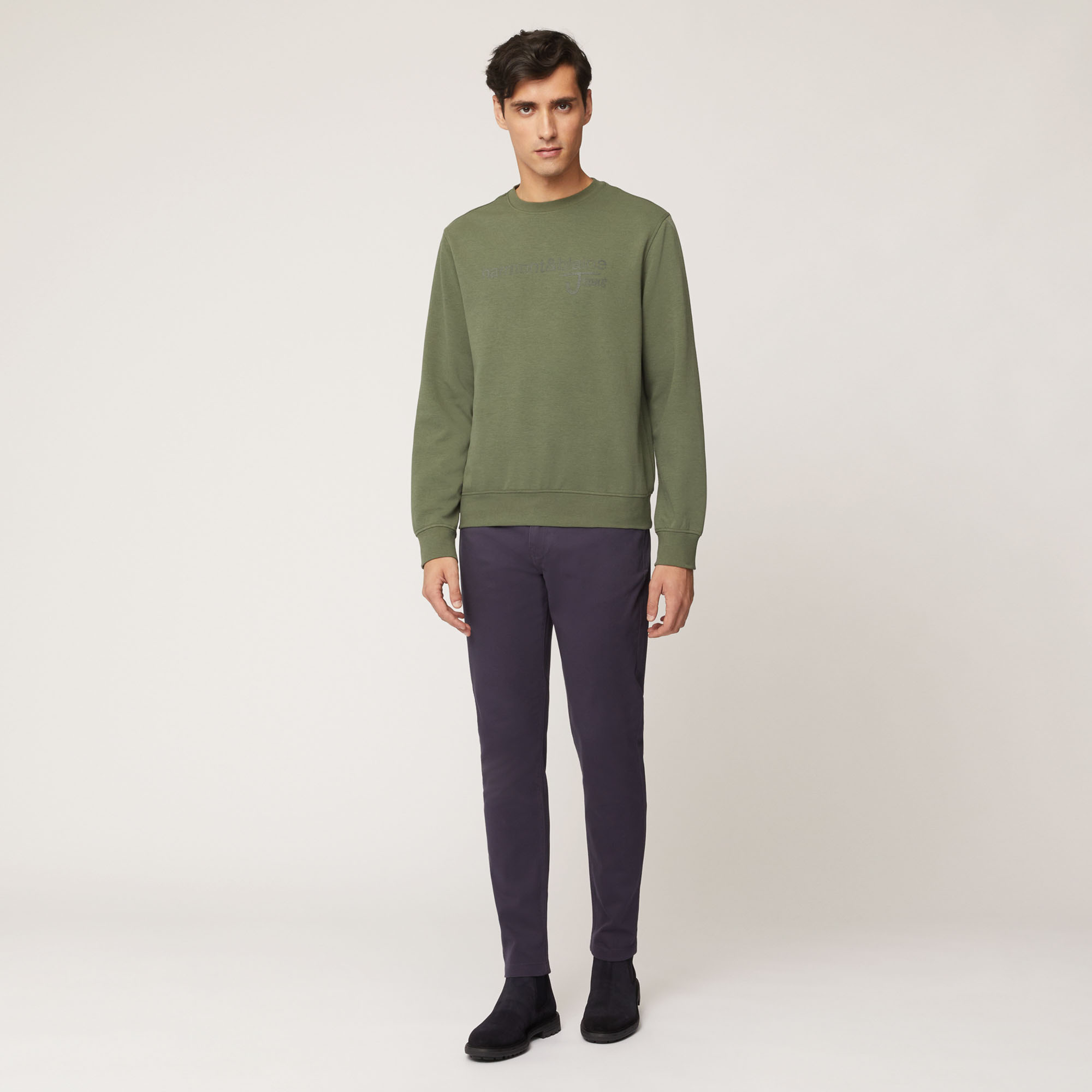 Pantalone Cinque Tasche In Twill Di Cotone, Light Blue, large image number 3