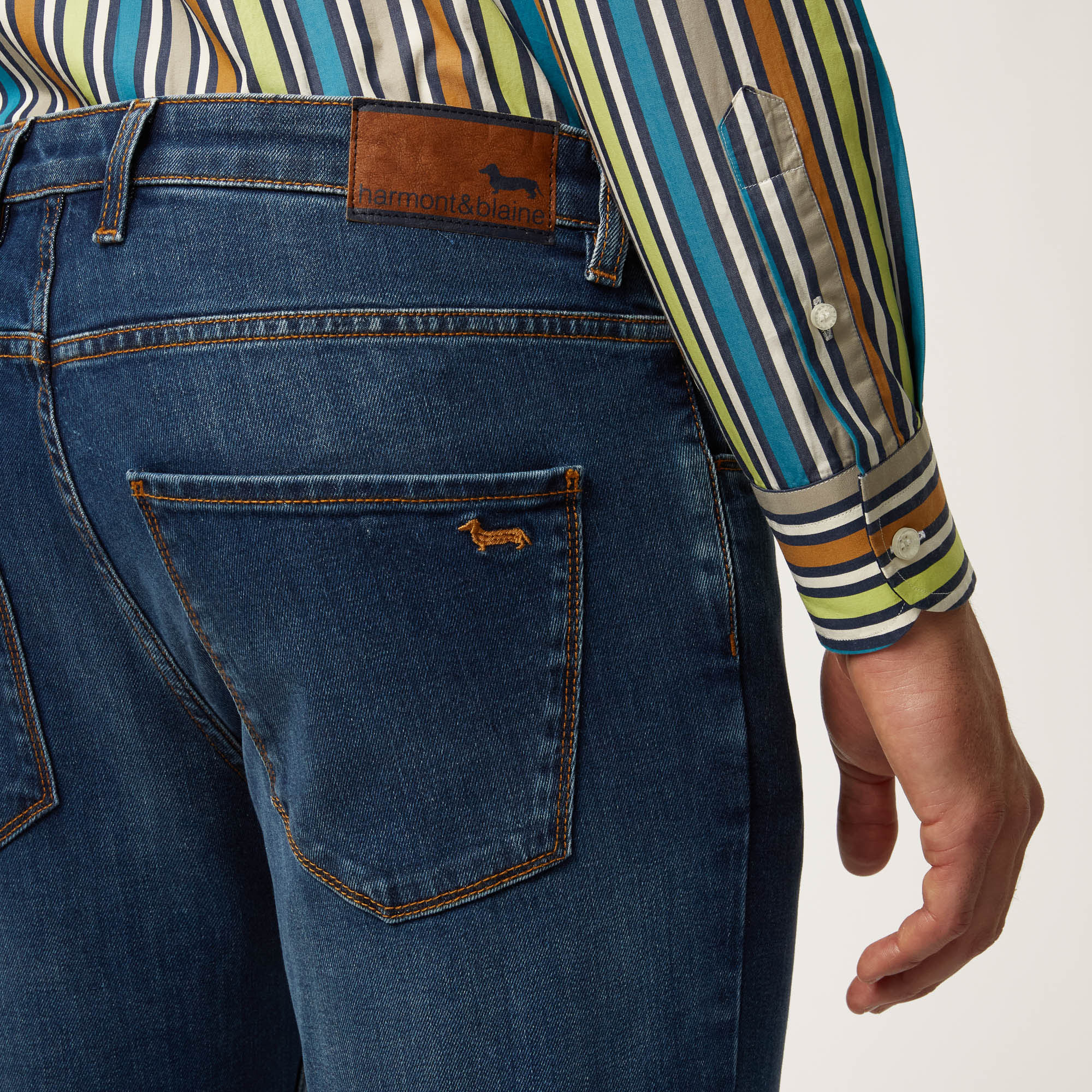 Slim-Fit Five-Pocket Pants With Vintage Effect