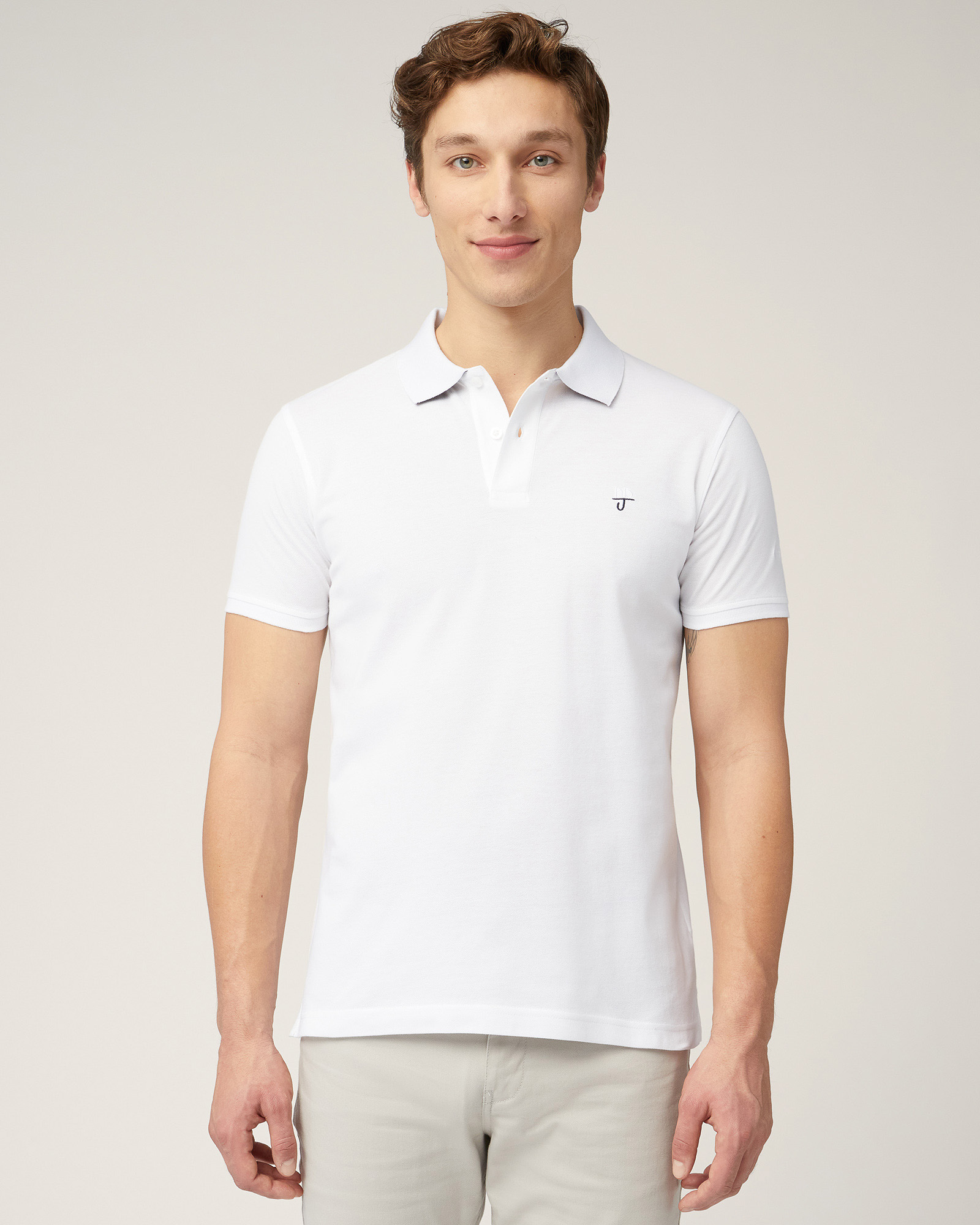 Polo In Cotone Narrow Fit, Bianco, large