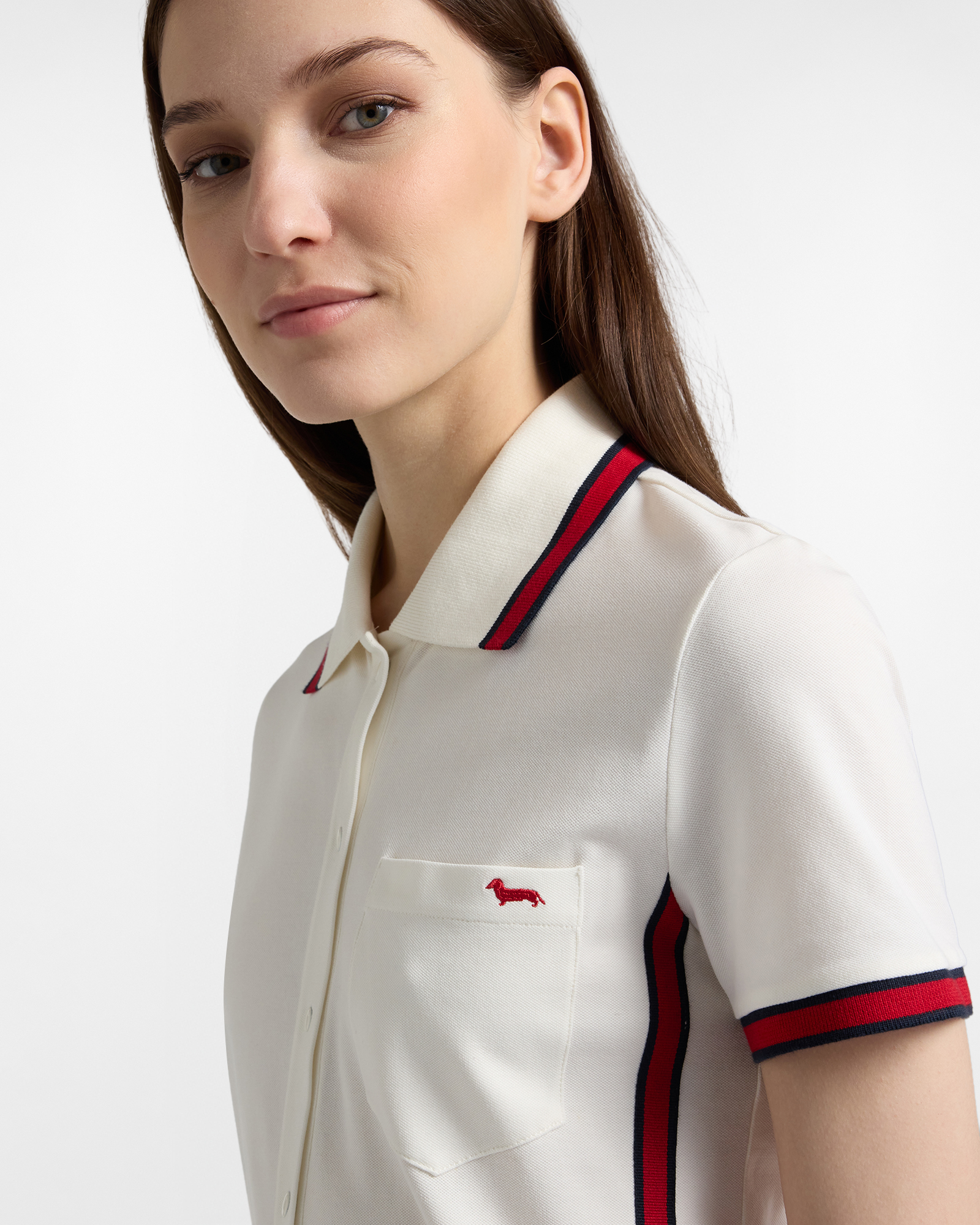 Women's polo shirt with buttons, White, large image number 2