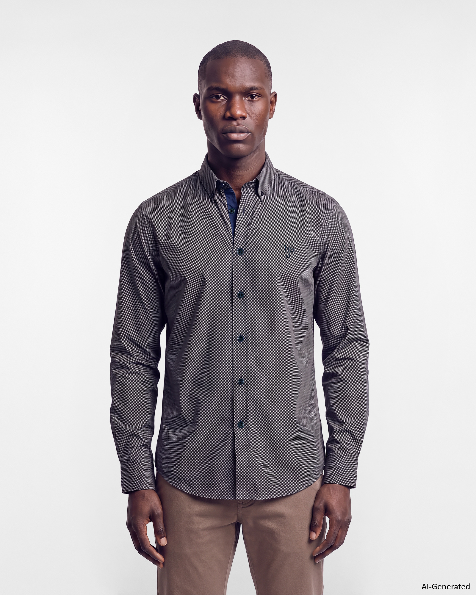 Camicia HBJ Uomo Regular Fit con collo Montecarlo in puro cotone blu scuro