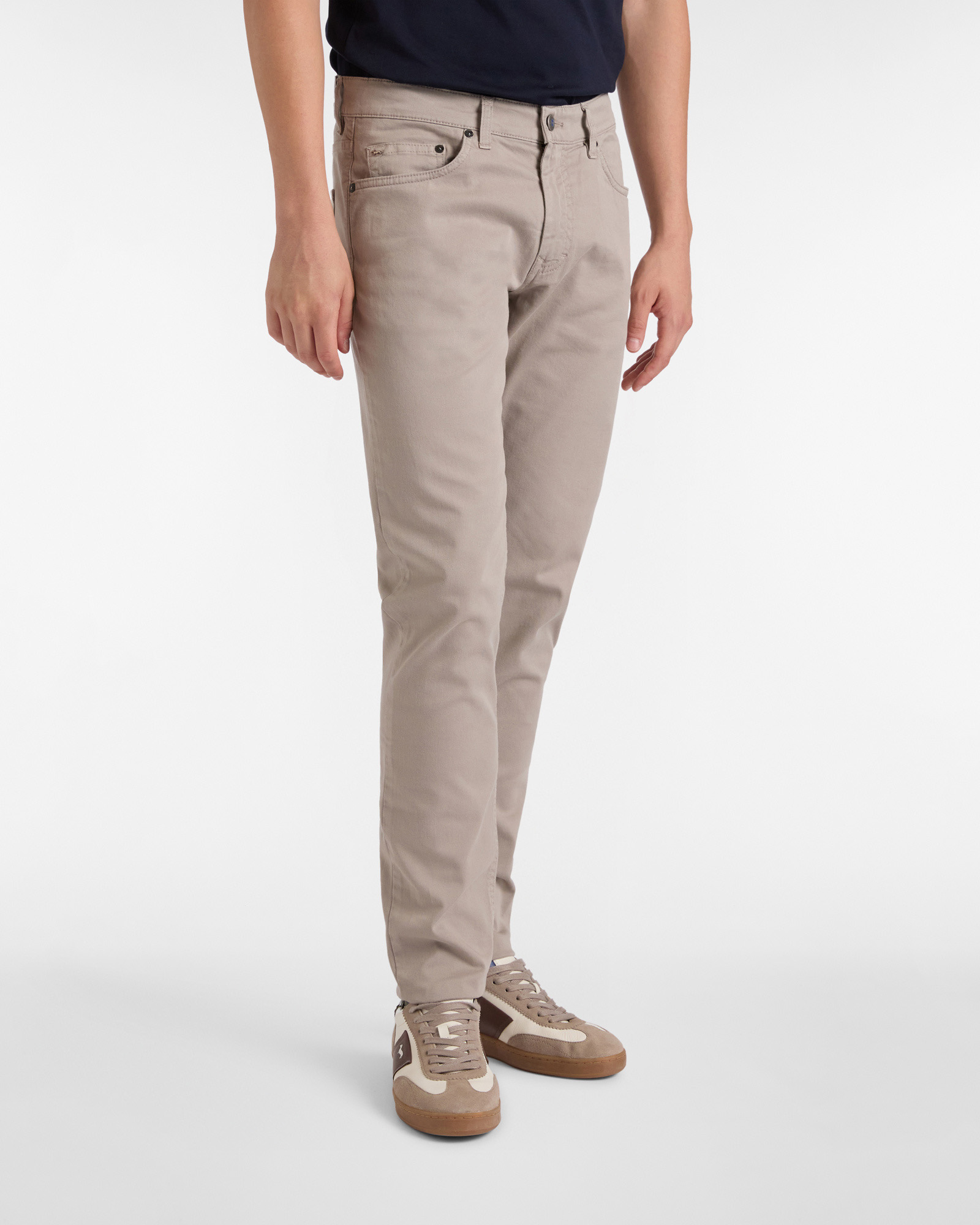 Essentials trousers in plain coloured cotton, Beige, large image number 0