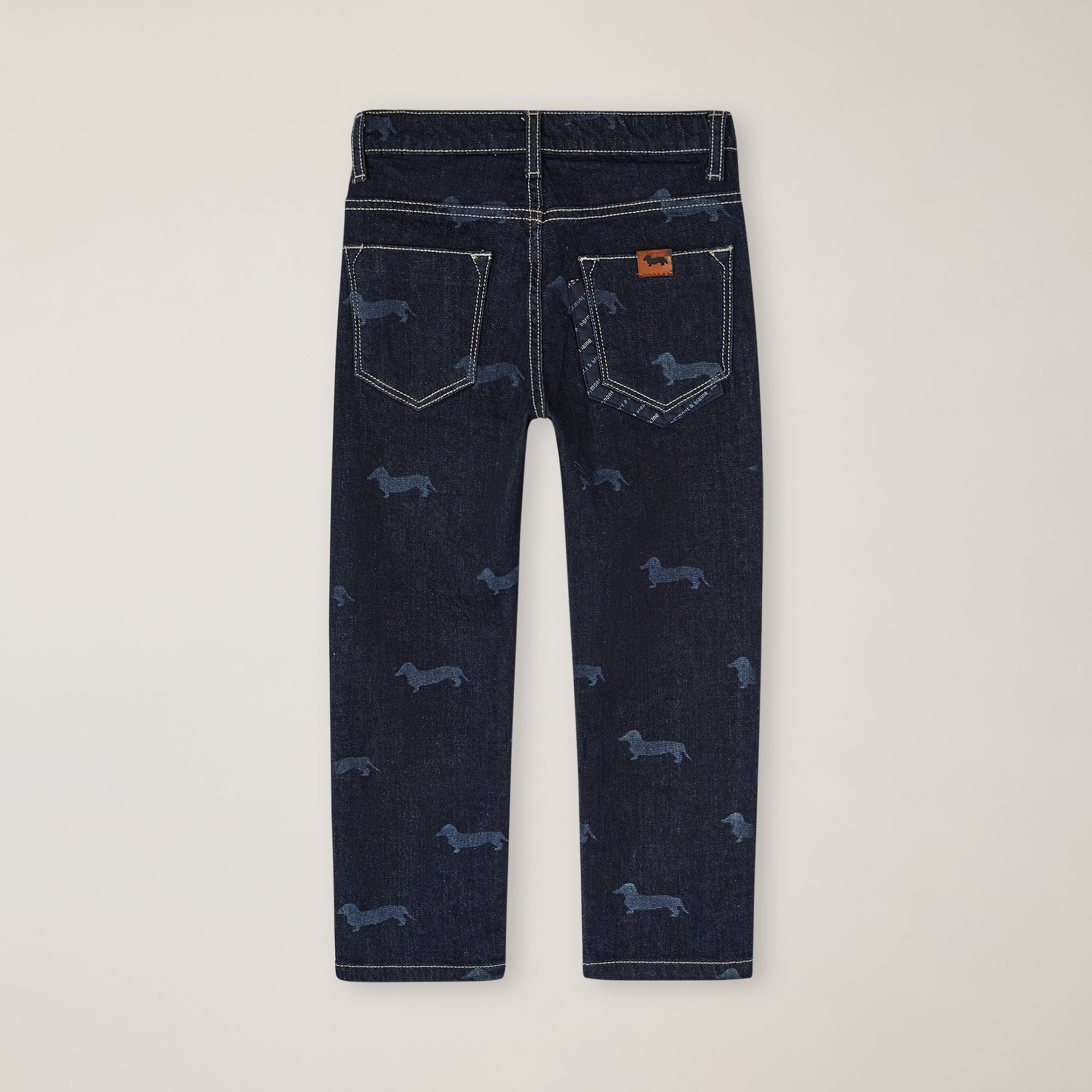 Denim with all-over Dachshunds