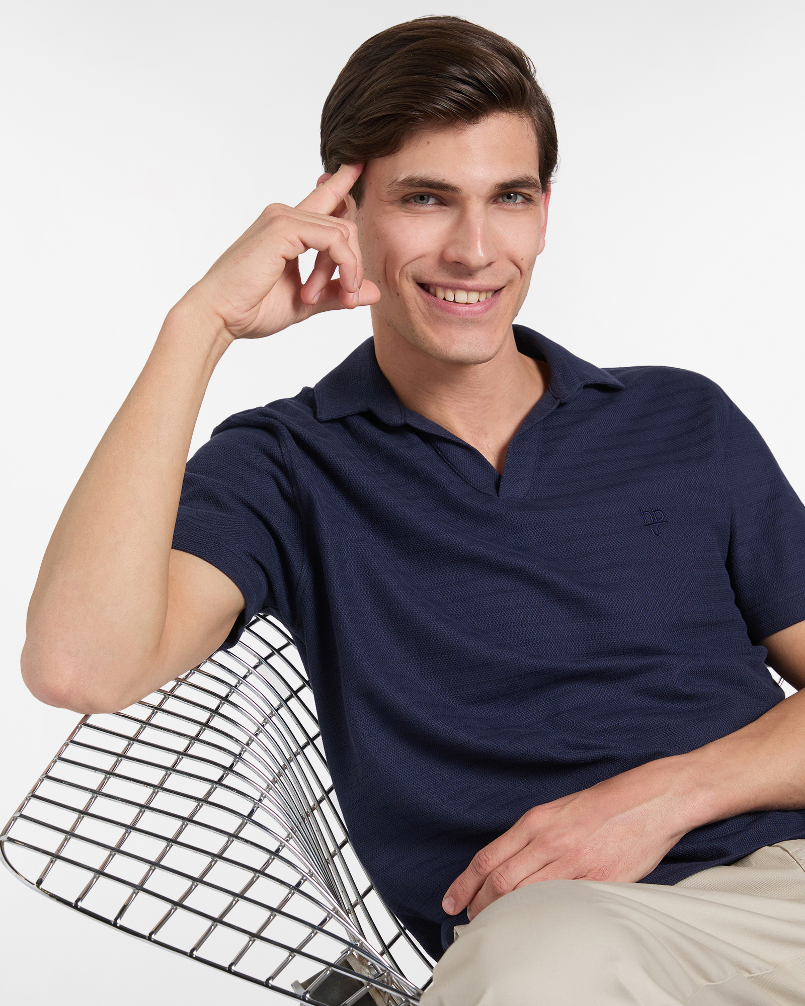 Polo uomo regular fit in jersey , Blu scuro, large image number 2