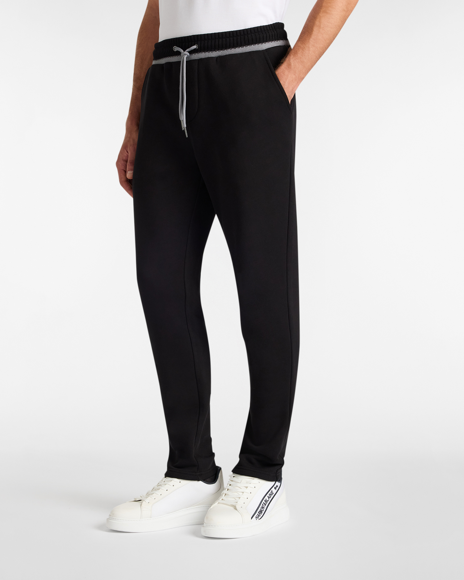 Pantalones de Felpa con Cintura de Canalé, Negro, large image number 0