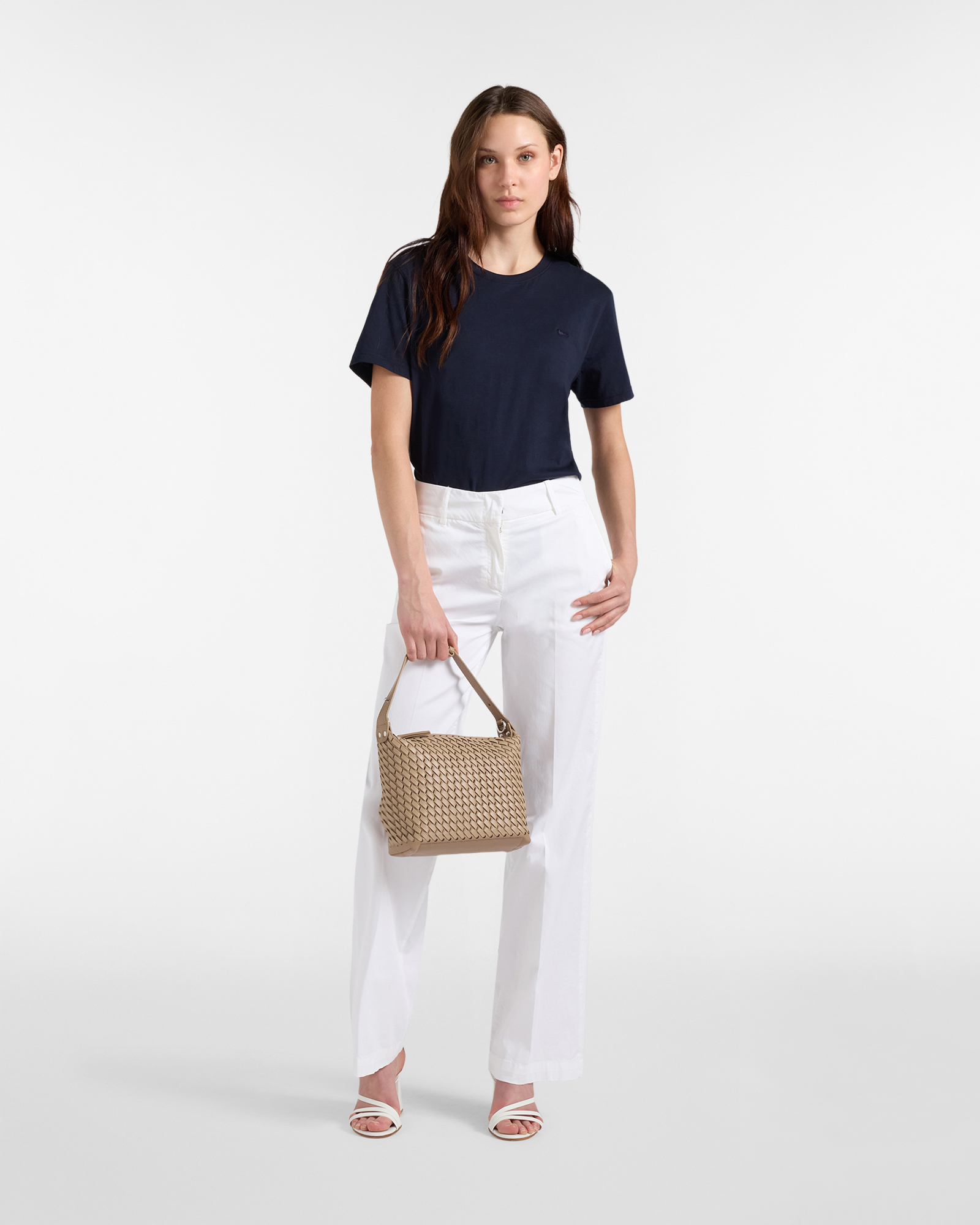 Women's high-waisted pants with a straight leg, White, large image number 3