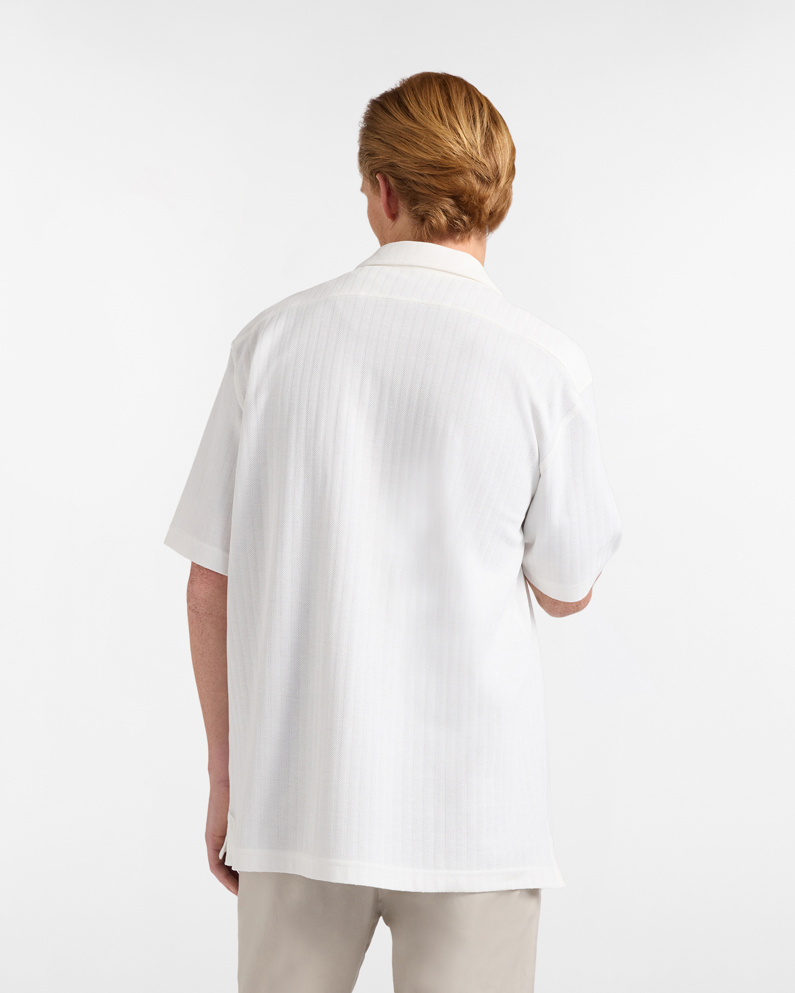 Polo camicia uomo over in jersey effetto dobby