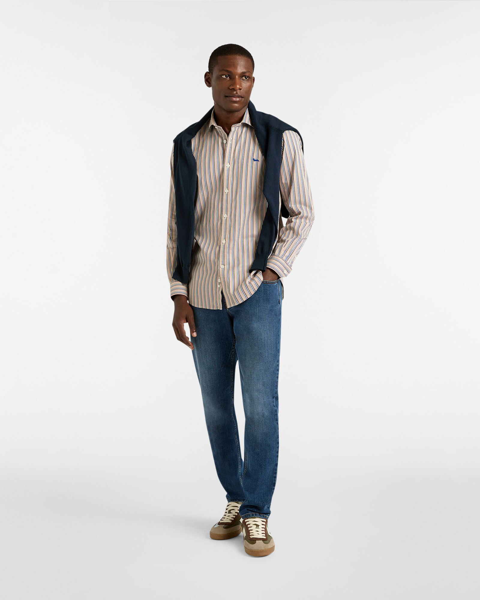 Narrow Striped Shirt, Antique Pink, large image number 3