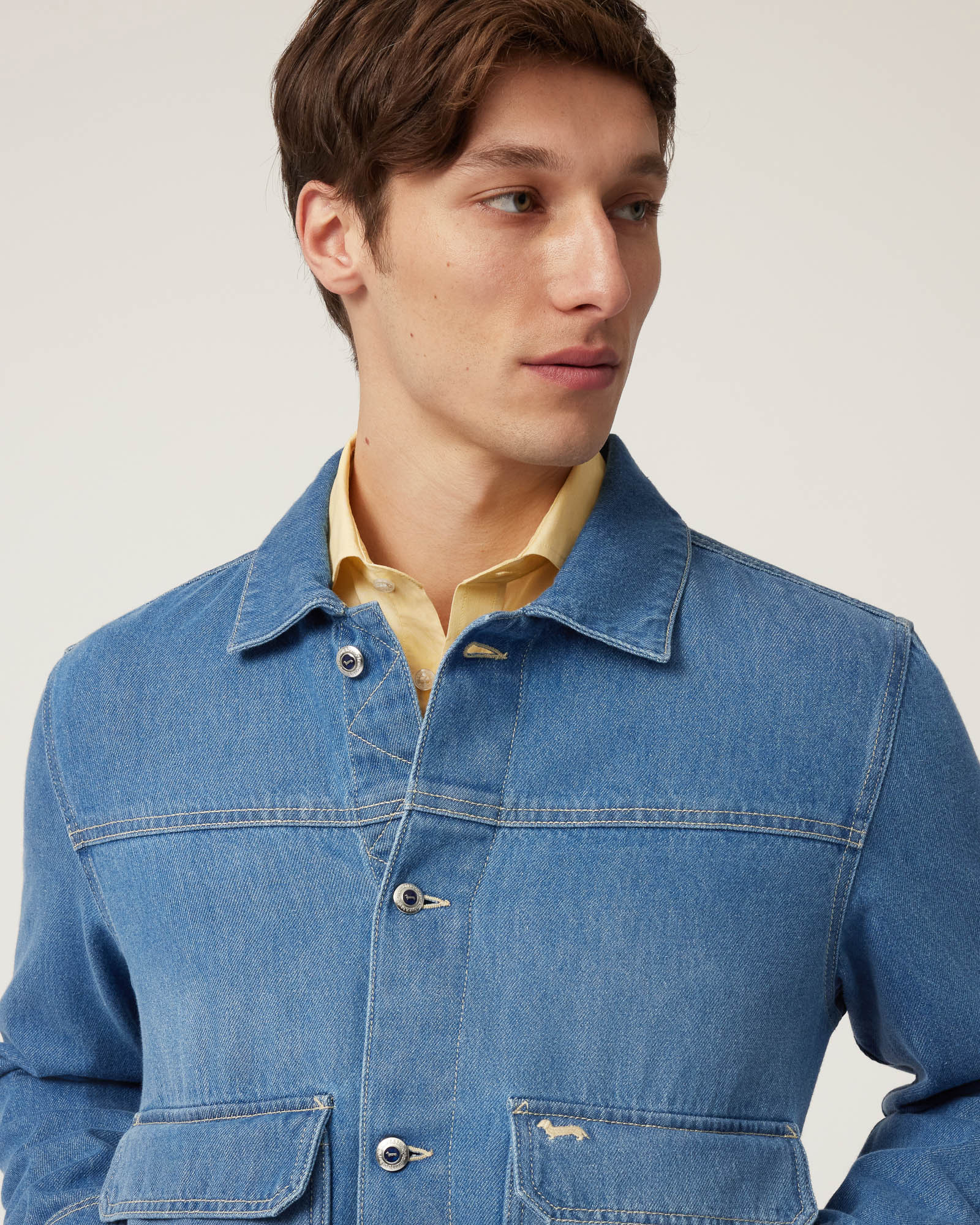 Cotton Denim Overshirt, Denim Blue, large image number 2