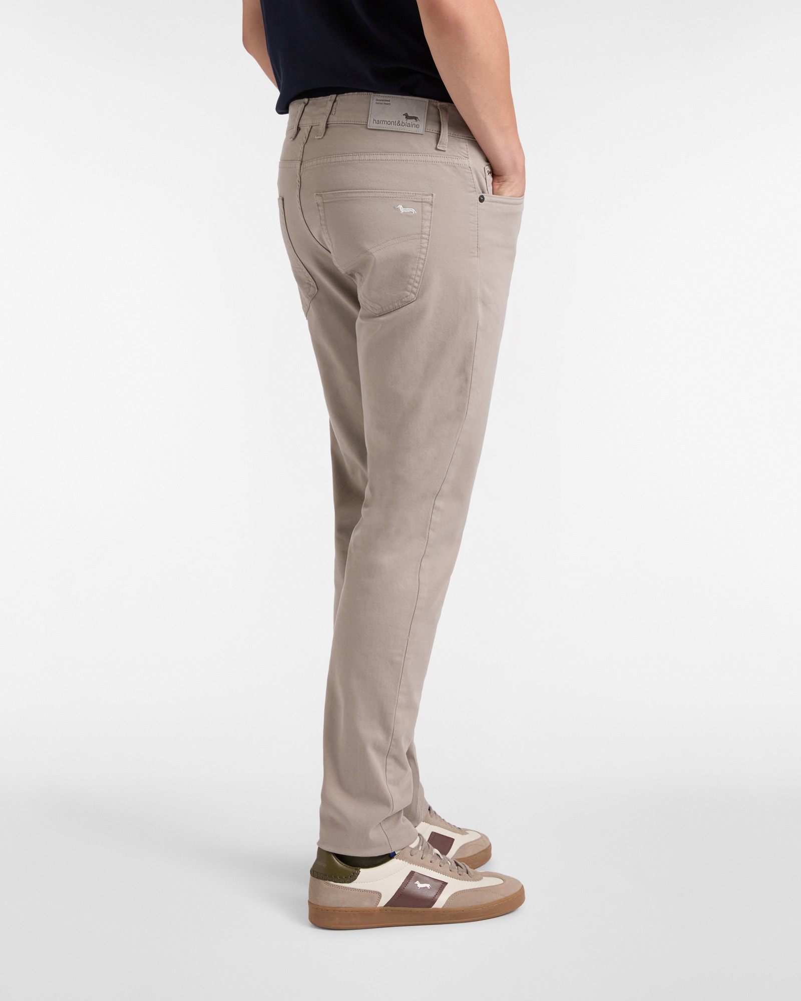 Essentials trousers in plain coloured cotton, Beige, large image number 1