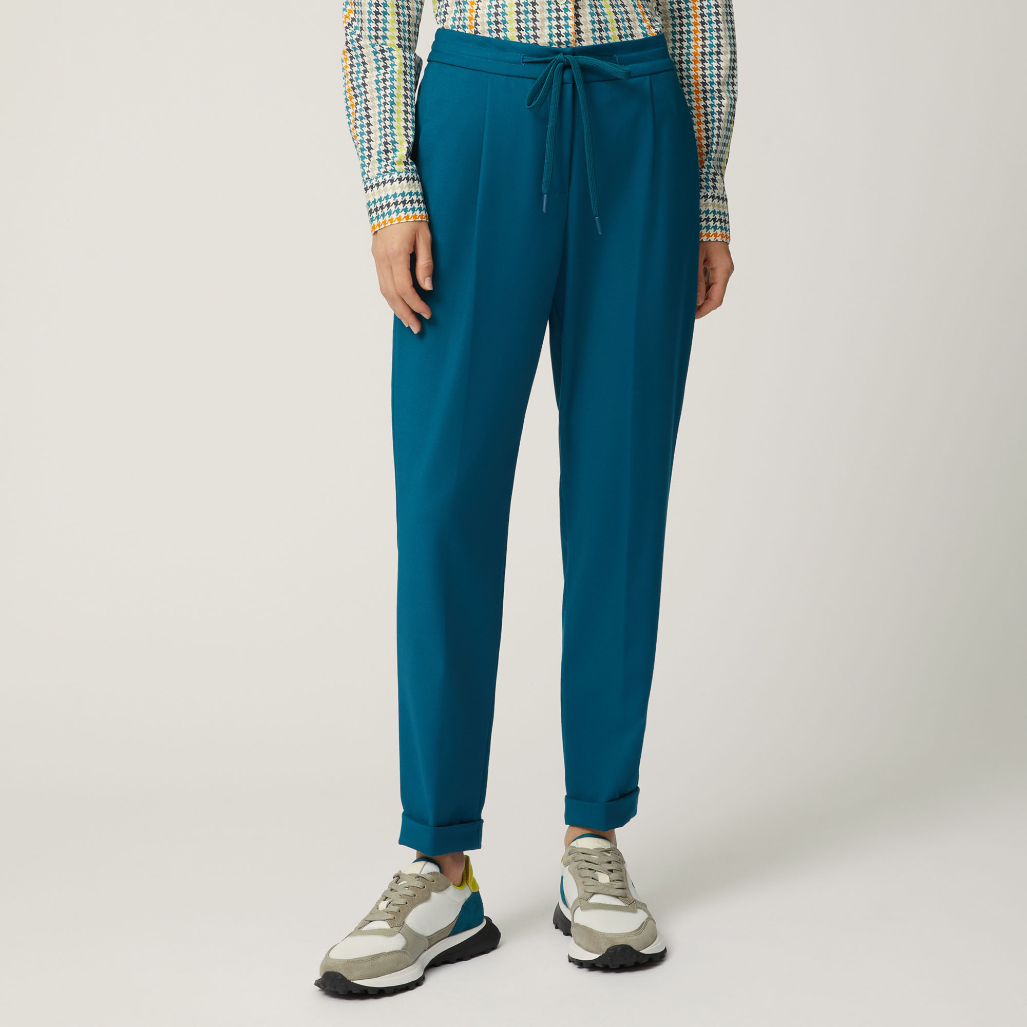 Pantalone Con Coulisse In Vita, Blu, large image number 0