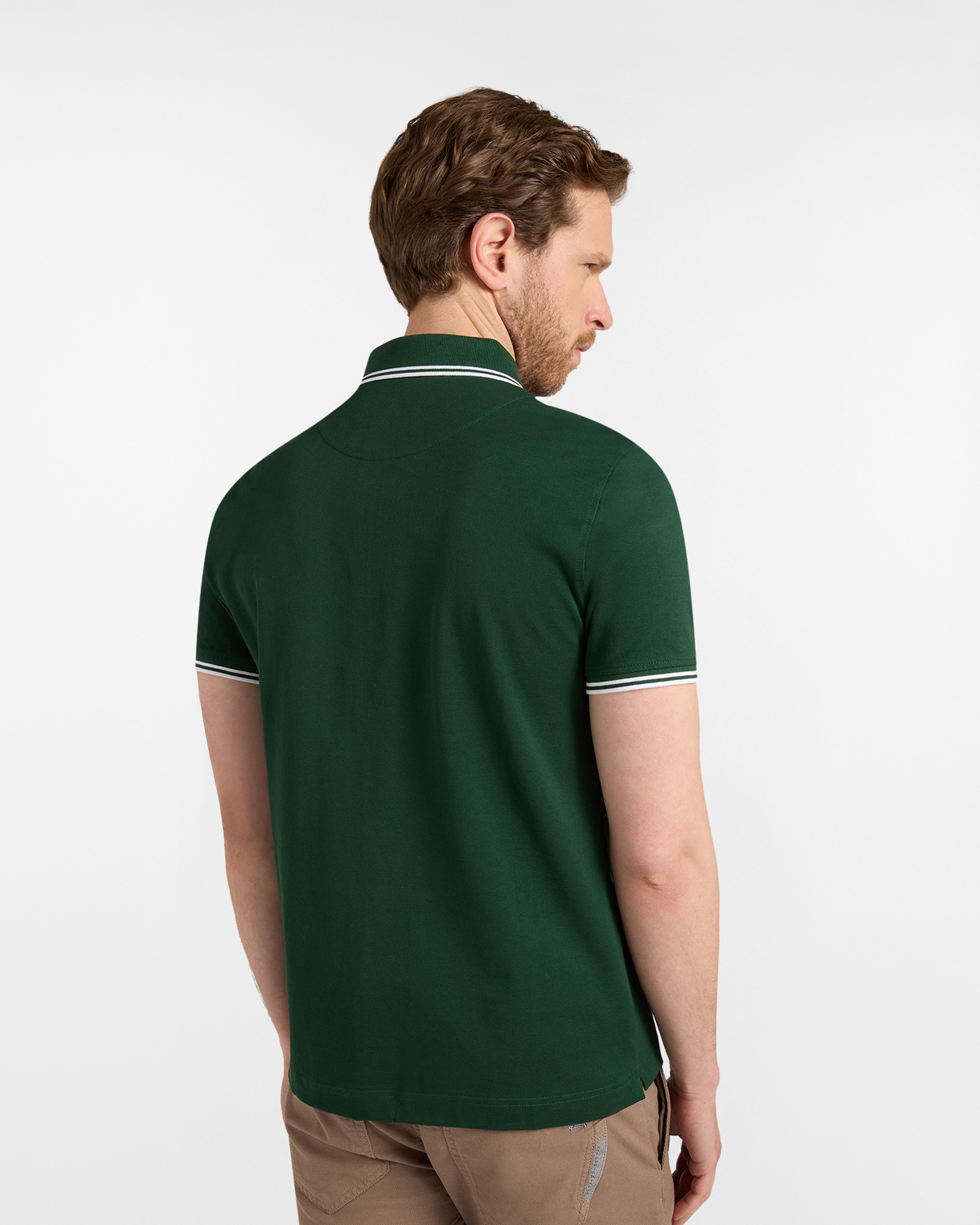 Men's polo shirt with contrasting stripe details, Amaranth, large image number 1