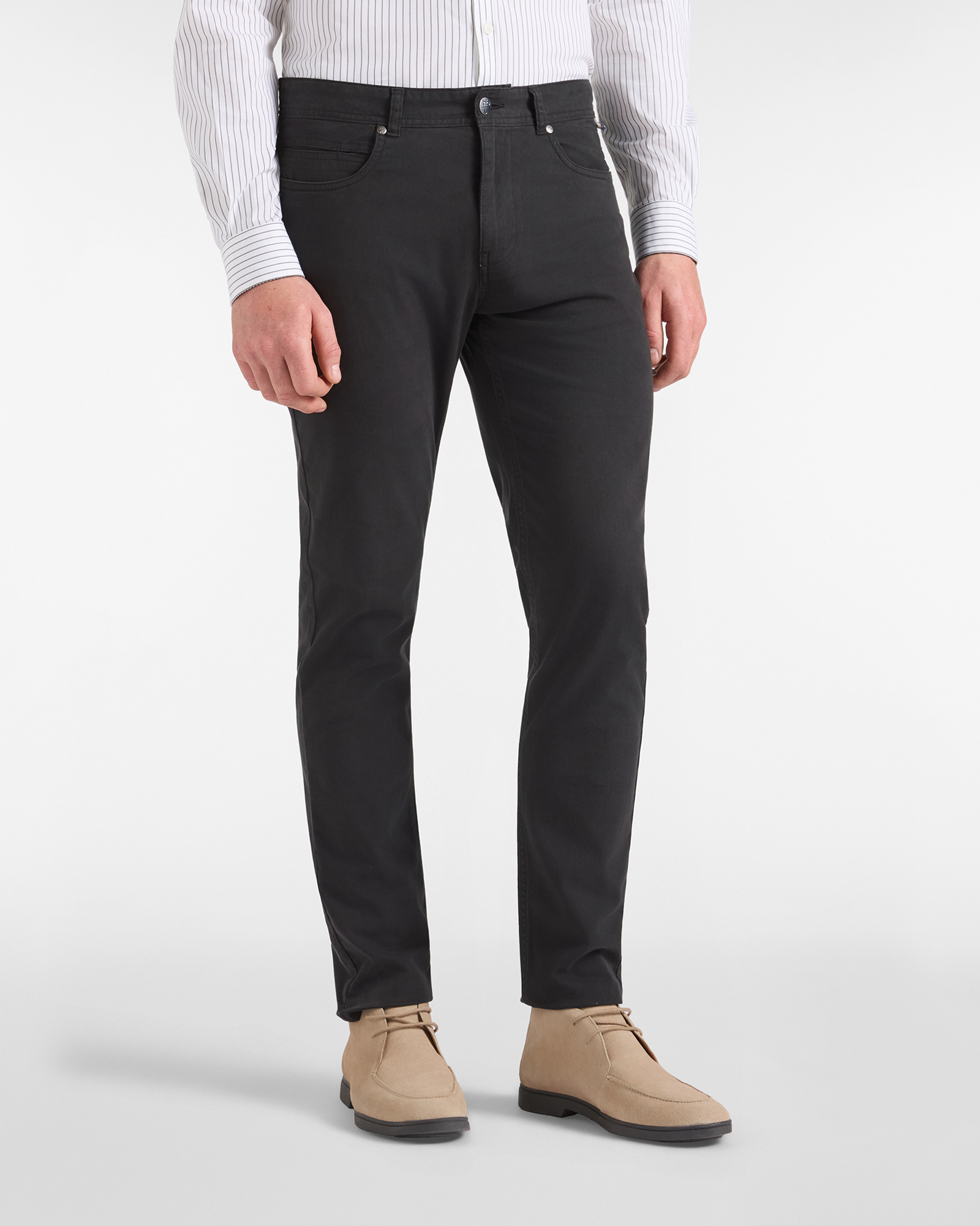 Pantalone HBJ Uomo 5 tasche Narrow Fit in gabardina di cotone stretch nero