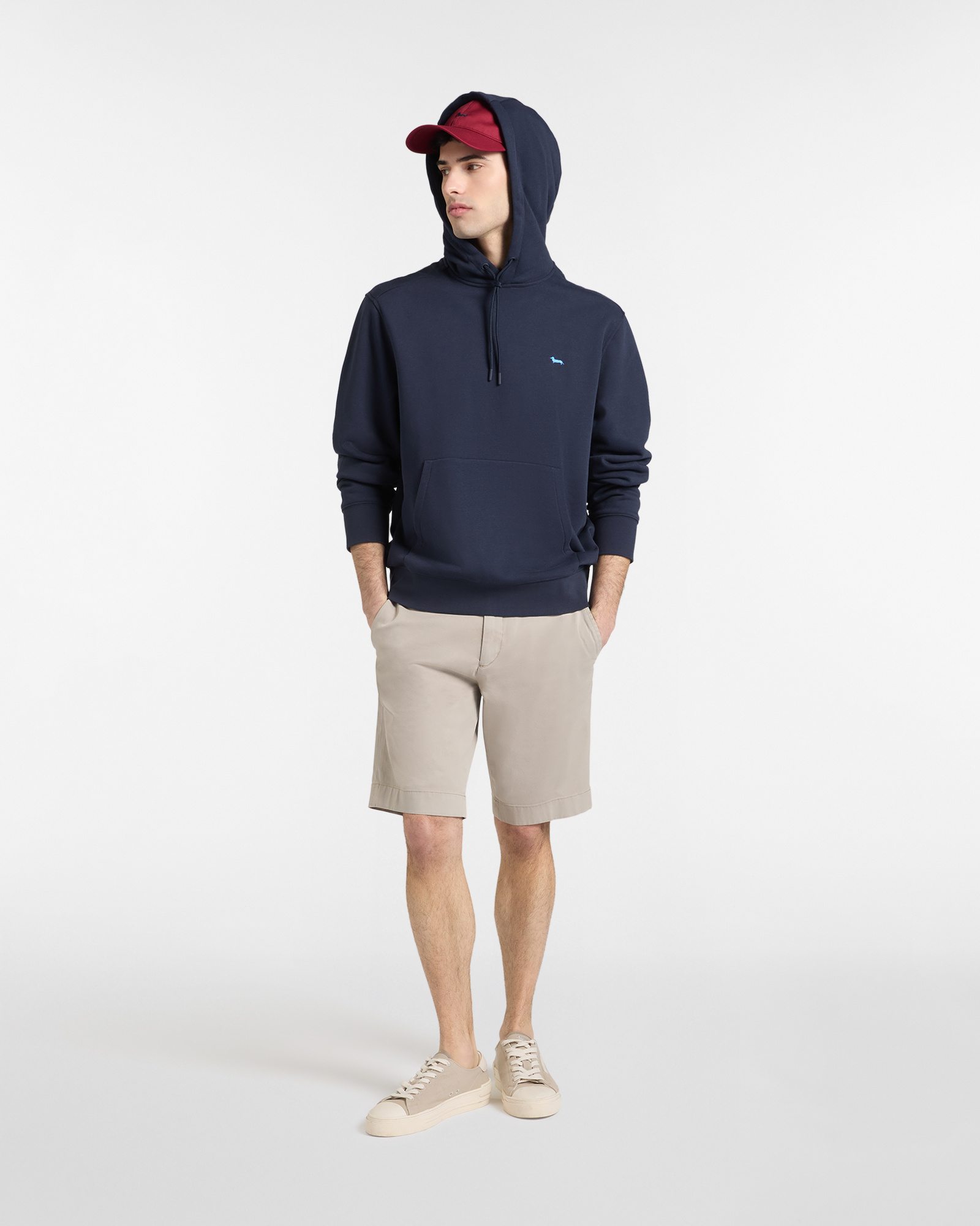 Felpa Hoodie Basic, Blu, large image number 3