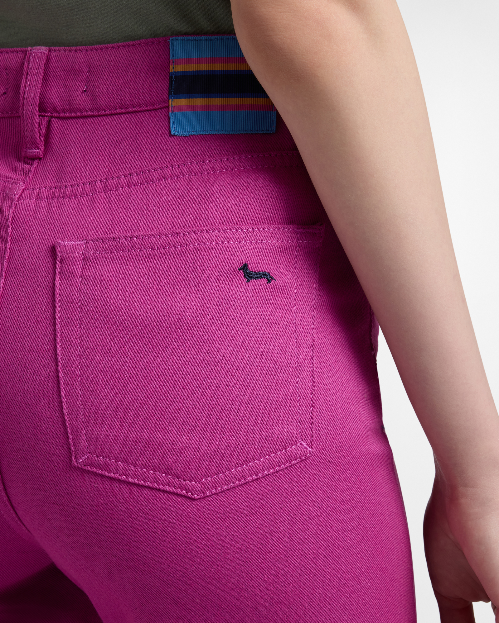 Women's high-waisted five-pocket cotton pants, Red, large image number 2