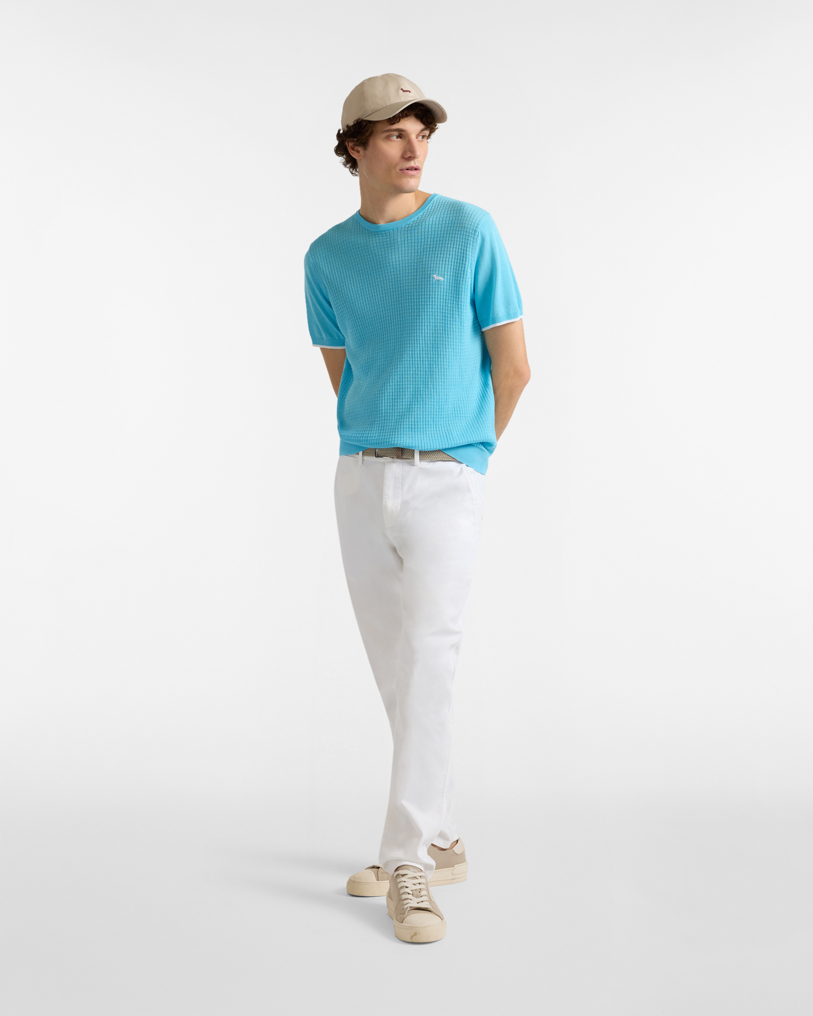 Knit T-shirt with 3D processing, Blue, large image number 3
