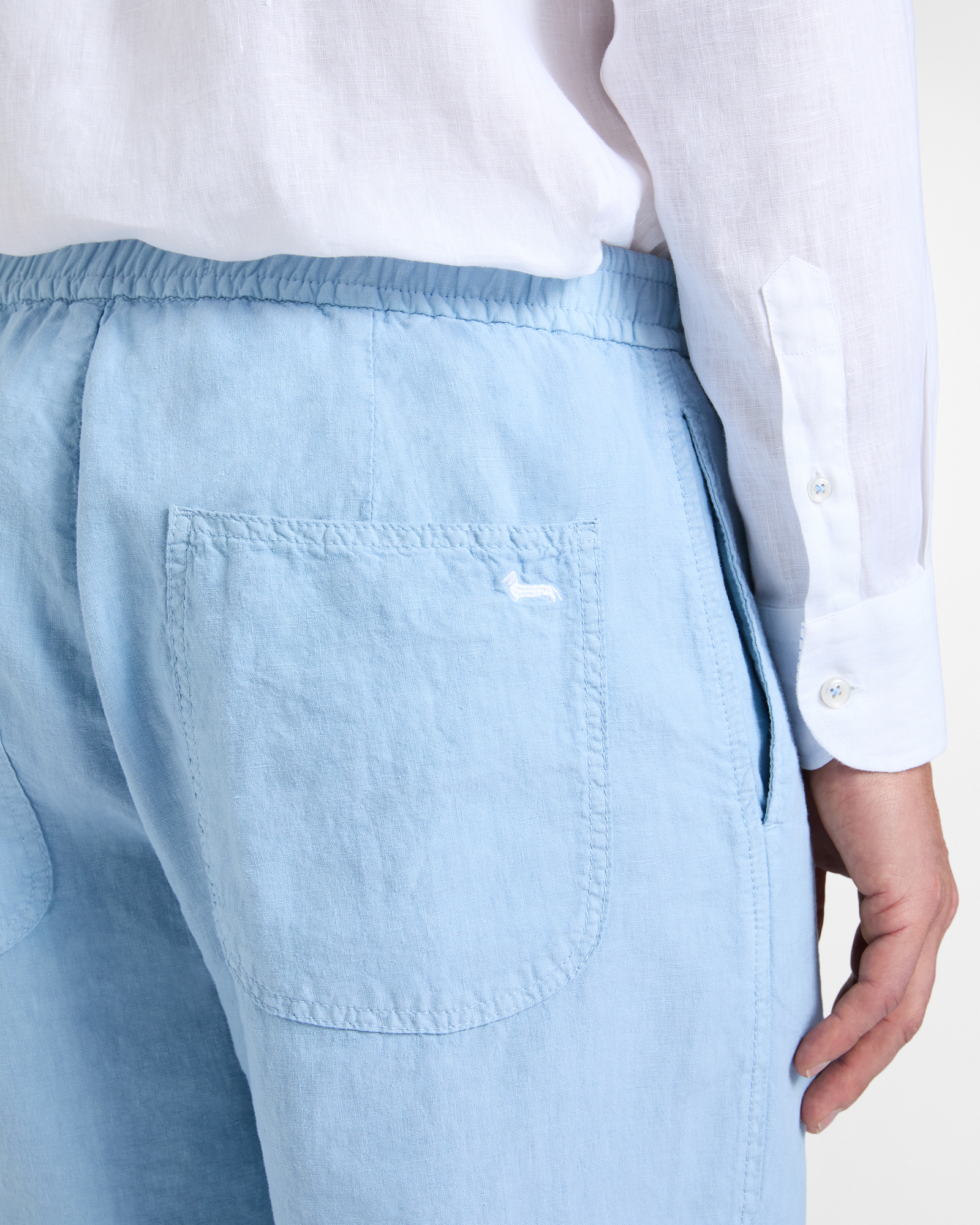 Men's Postcard capsule linen Bermuda shorts, Blue, large image number 2