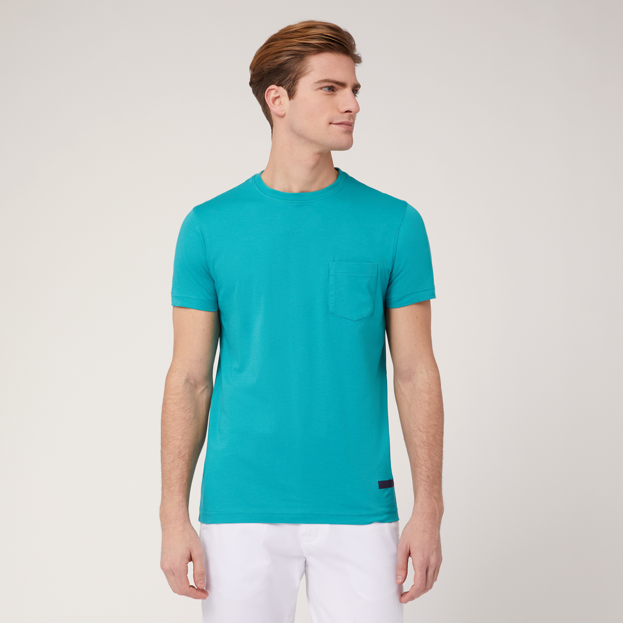 T-Shirt Con Taschino, Verde, large